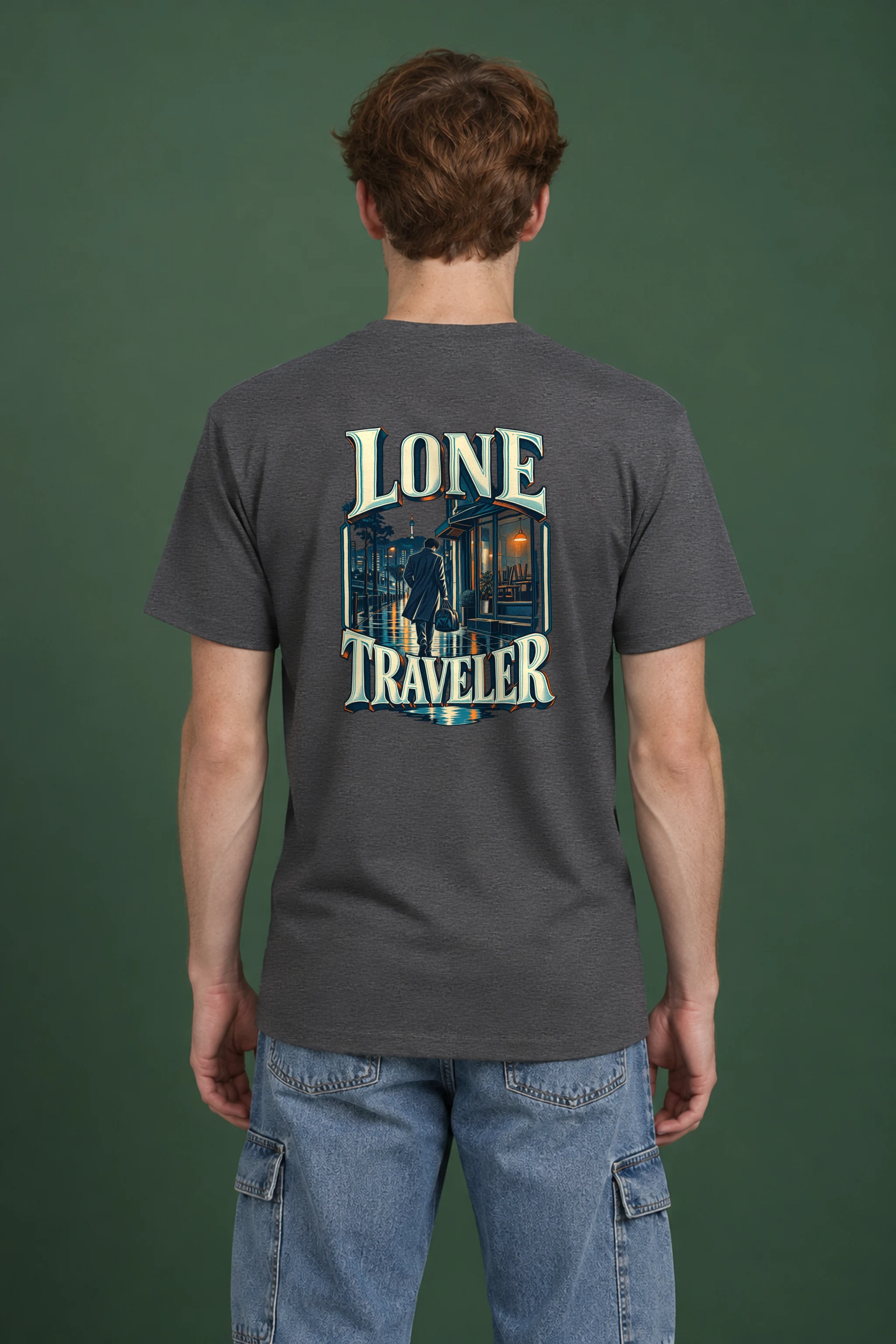 "Lone Traveler" Heavyweight Unisex Crewneck T-shirt