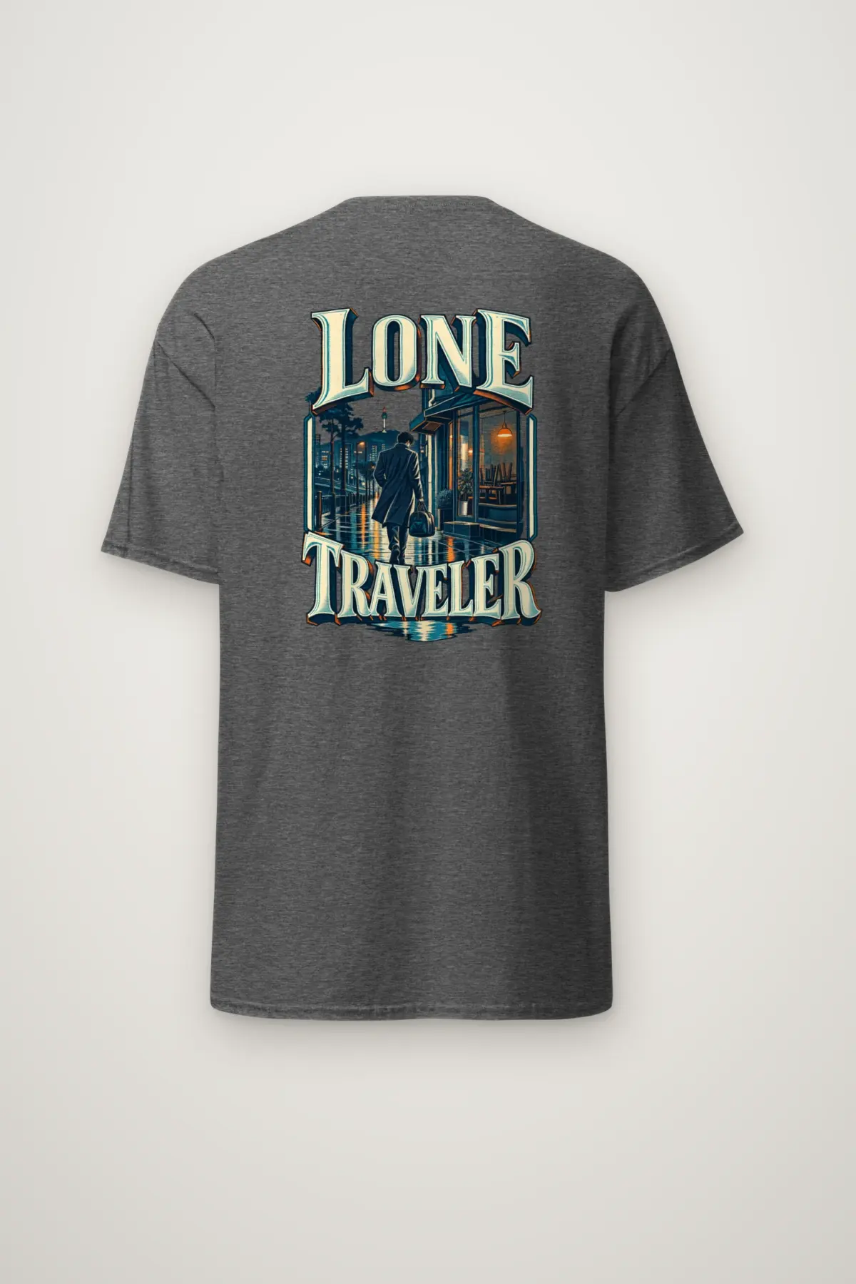 "Lone Traveler" Heavyweight Unisex Crewneck T-shirt