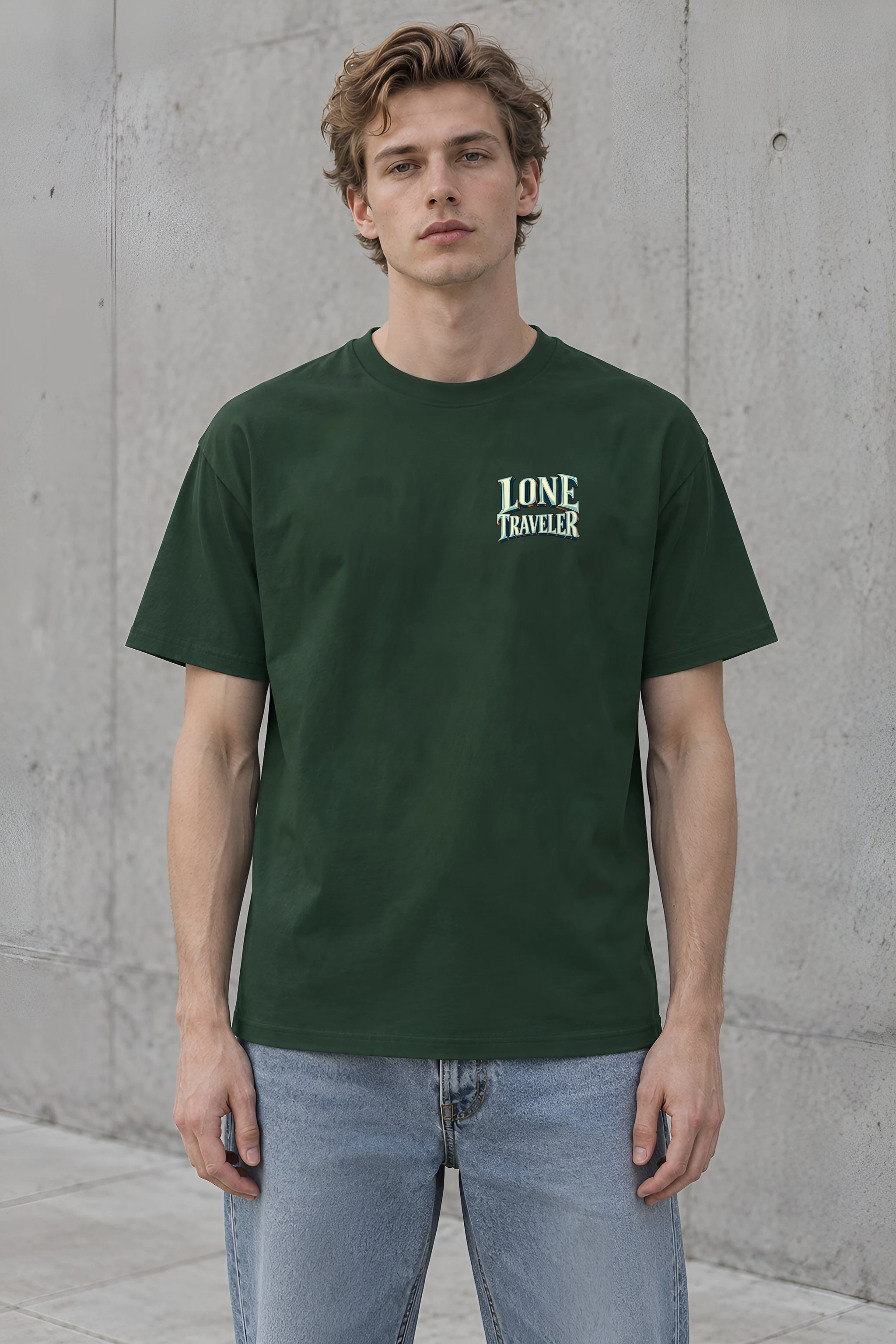 "Lone Traveler" Heavyweight Unisex Crewneck T-shirt