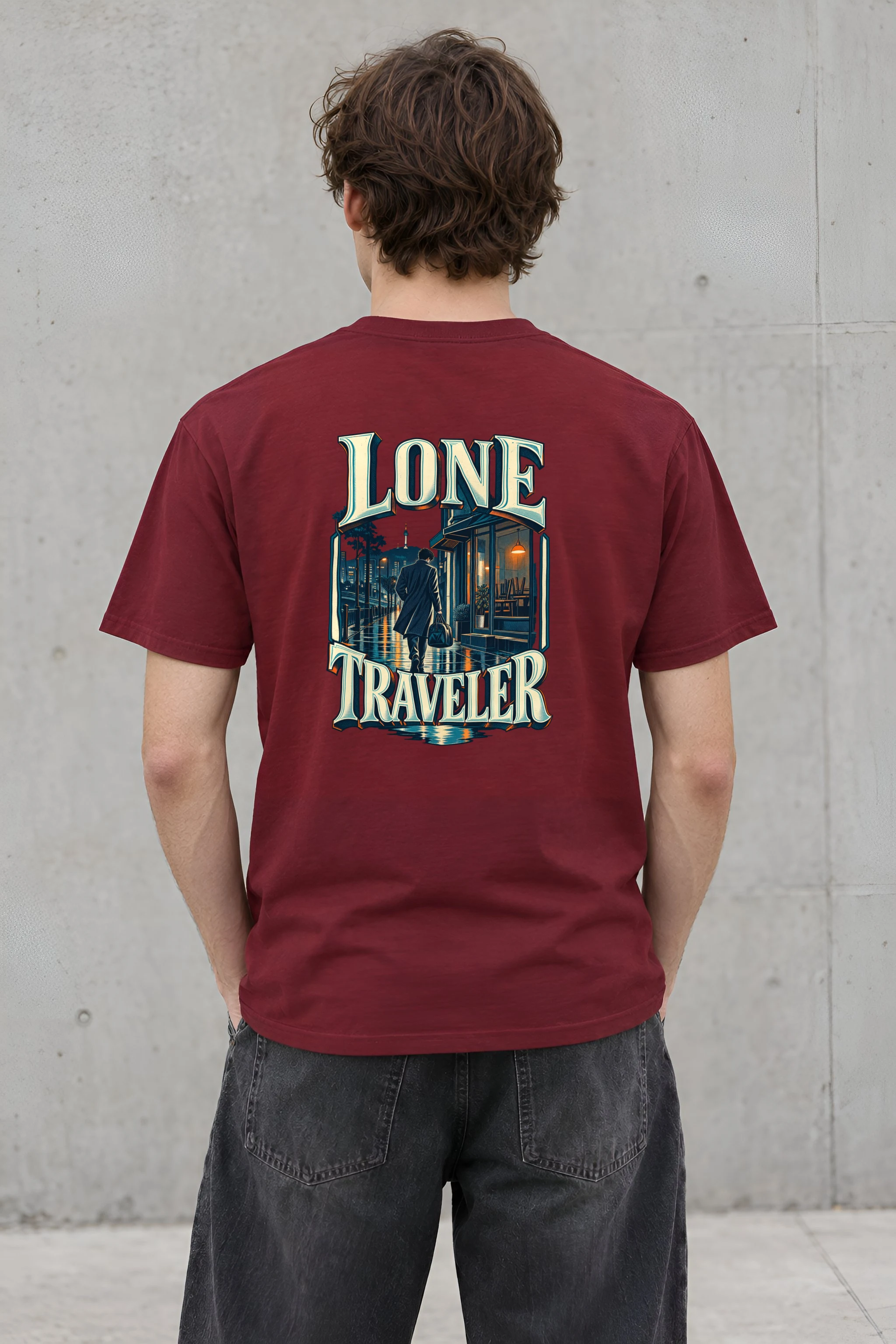 "Lone Traveler" Heavyweight Unisex Crewneck T-shirt