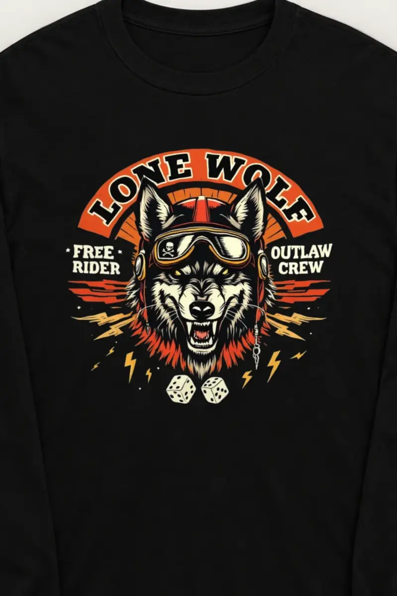 "Lone Wolf Free Rider" Unisex Longsleeve T-shirt