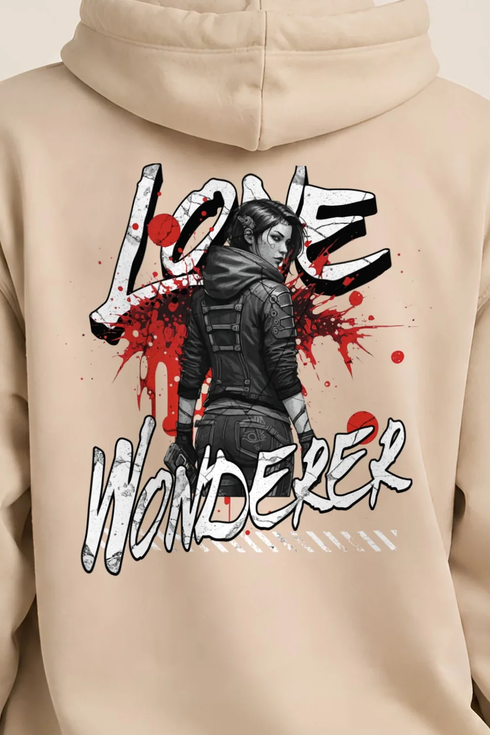 "Lone Wonderer" 1 Pullover Hoodie - the graphic up close