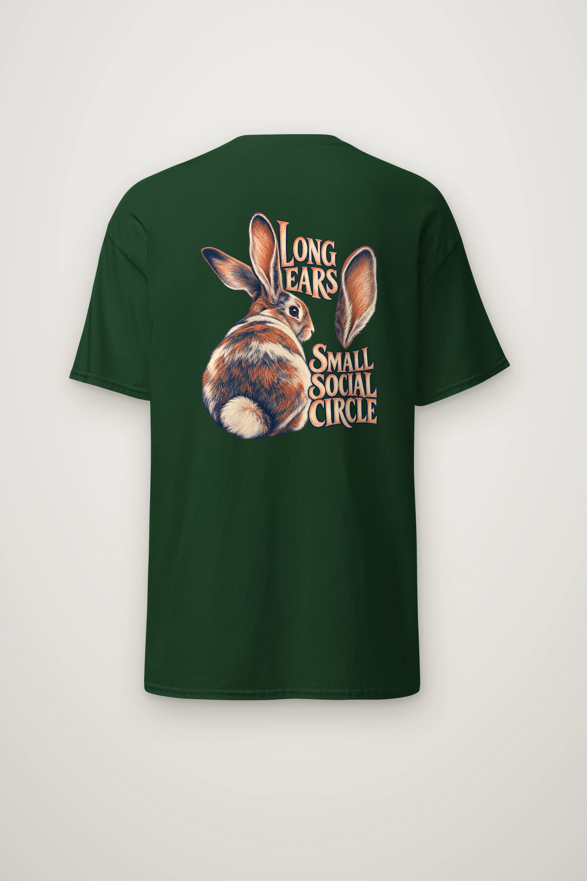 "Long Ears Small Social Circle" Heavyweight Unisex Crewneck T-shirt