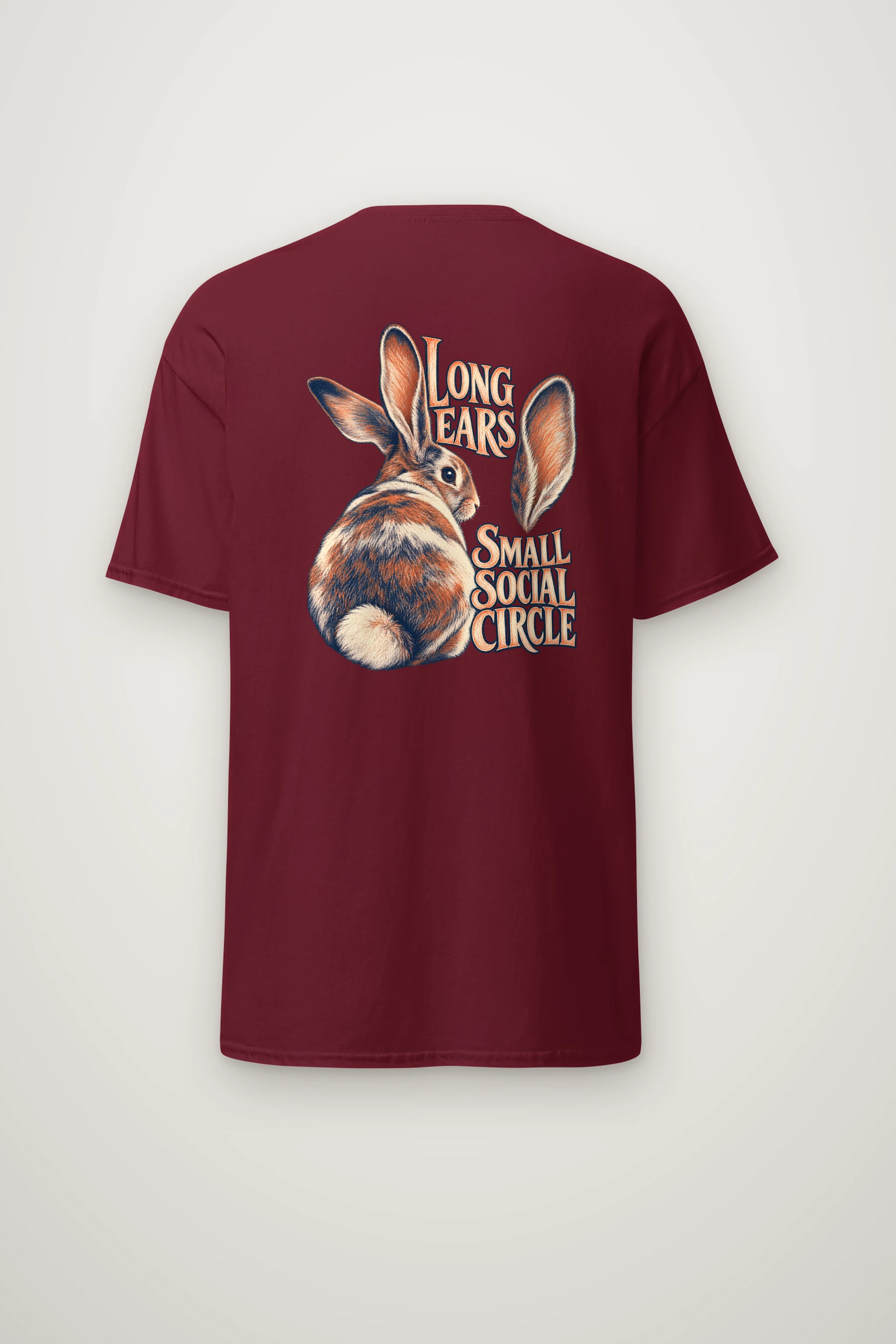 "Long Ears Small Social Circle" Heavyweight Unisex Crewneck T-shirt