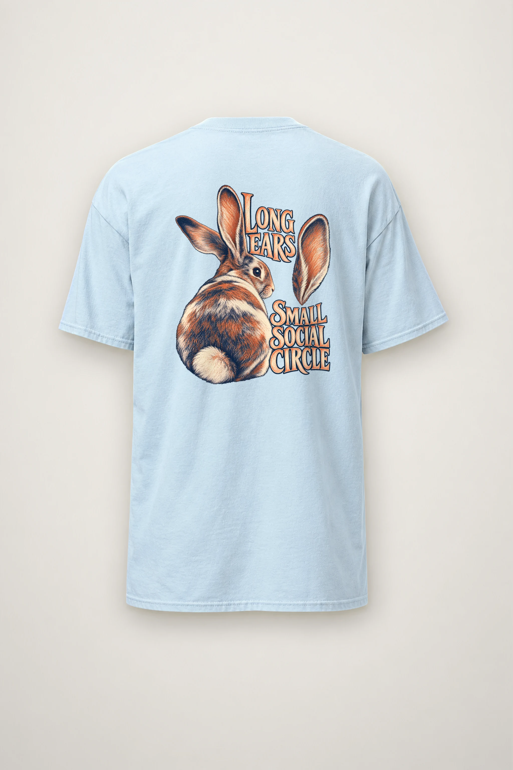 "Long Ears Small Social Circle" Heavyweight Unisex Crewneck T-shirt