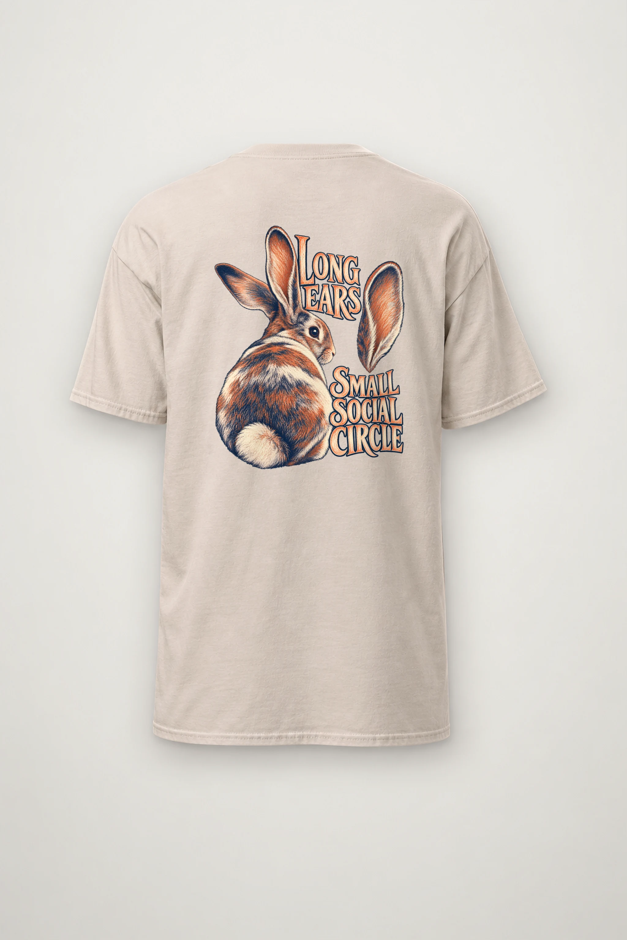 "Long Ears Small Social Circle" Heavyweight Unisex Crewneck T-shirt
