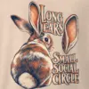 "Long Ears Small Social Circle" Men's Oversized Heavyweight Crewneck T-Shirt