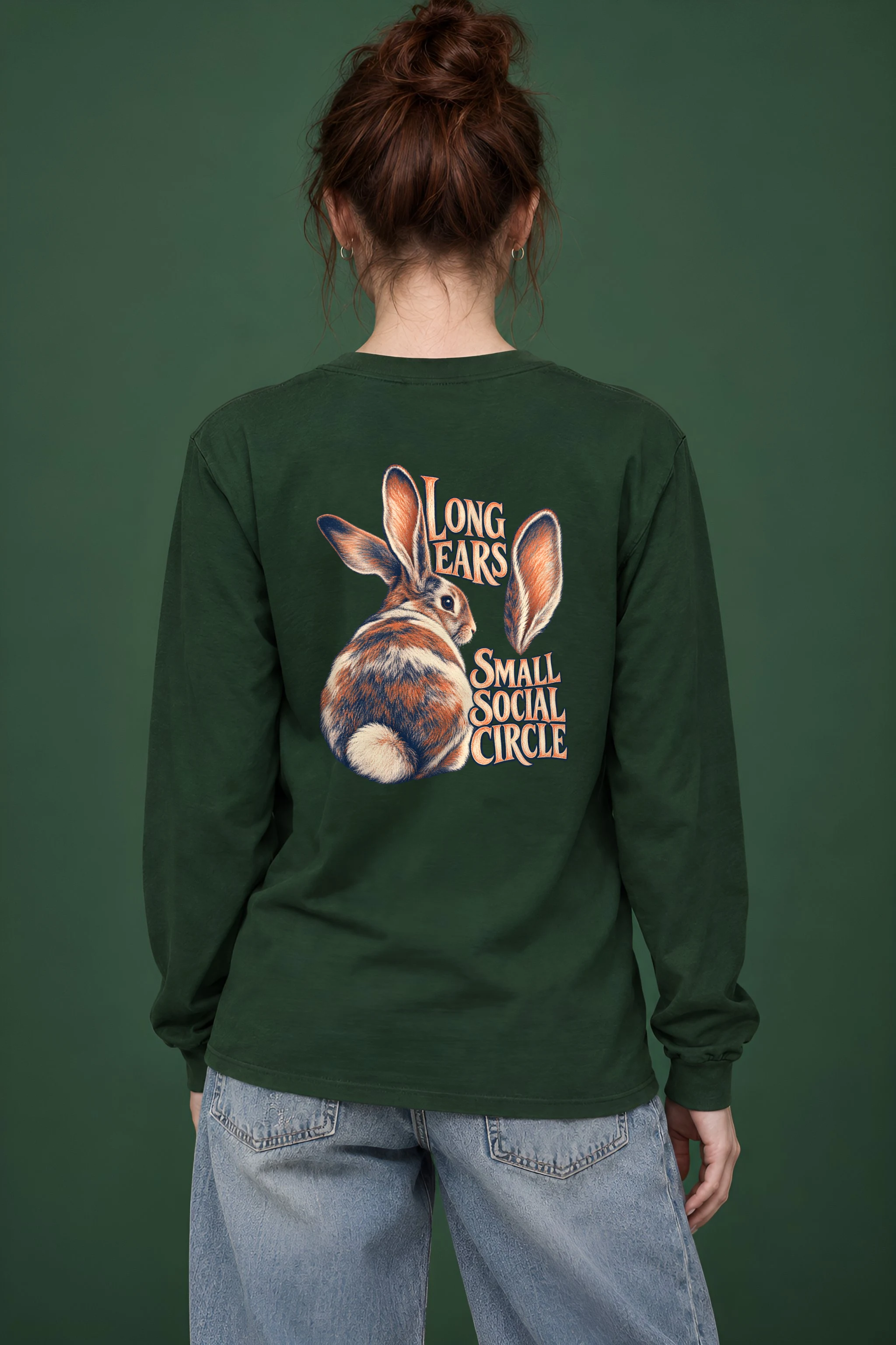 "Long Ears, Small Social Circle" Unisex Longsleeve T-shirt
