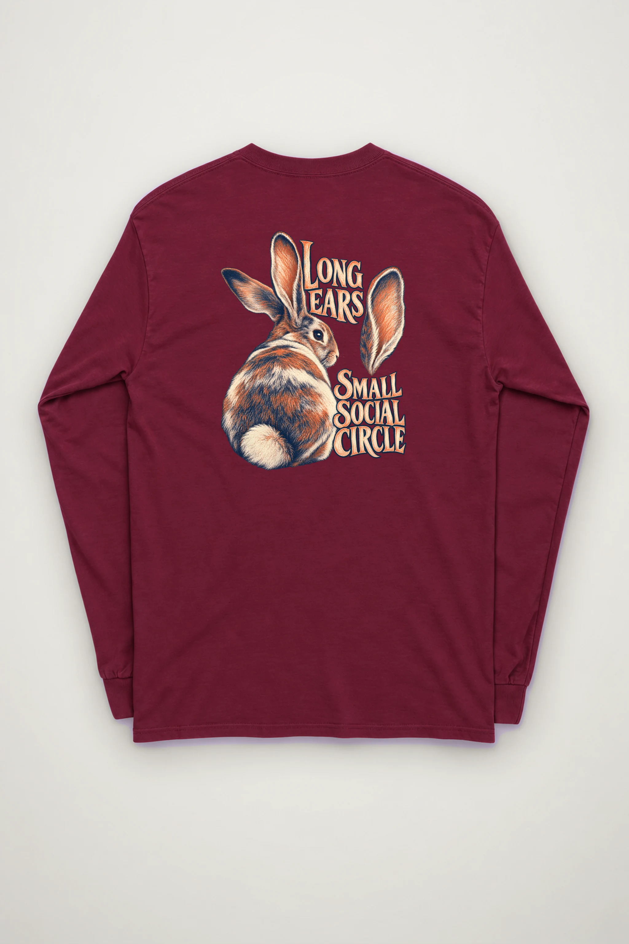 "Long Ears, Small Social Circle" Unisex Longsleeve T-shirt