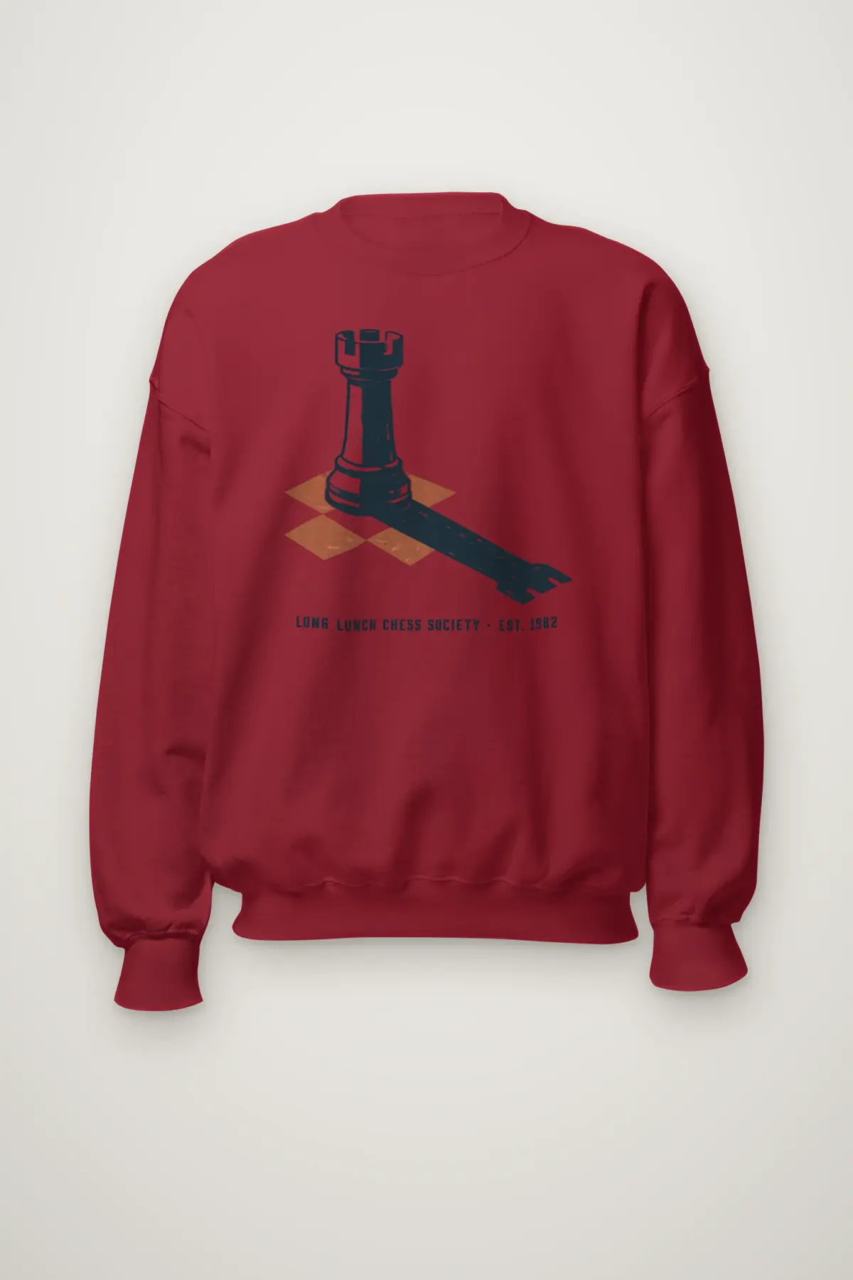 "Long Lunch Chess Society · Est. 1982" Heavy Blend Unisex Crewneck Sweatshirt