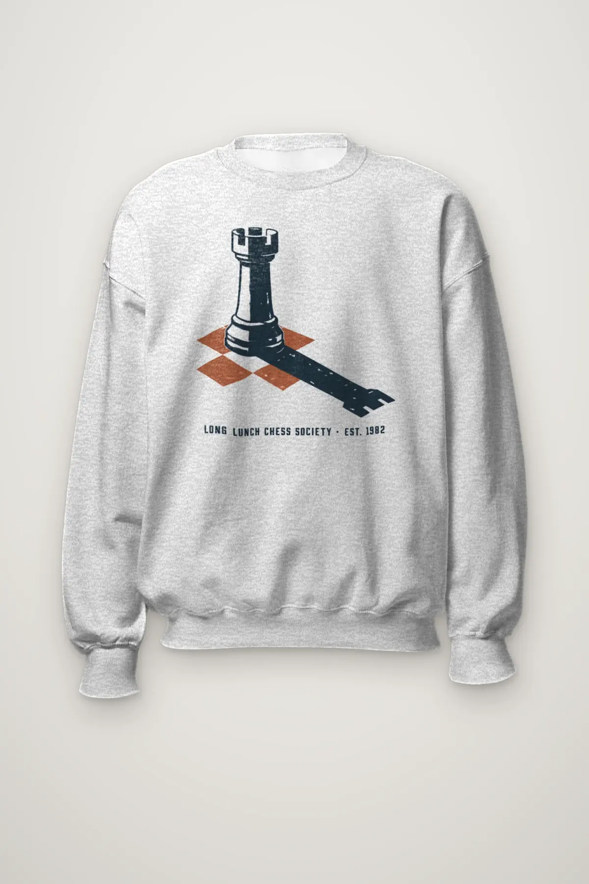 "Long Lunch Chess Society · Est. 1982" Heavy Blend Unisex Crewneck Sweatshirt