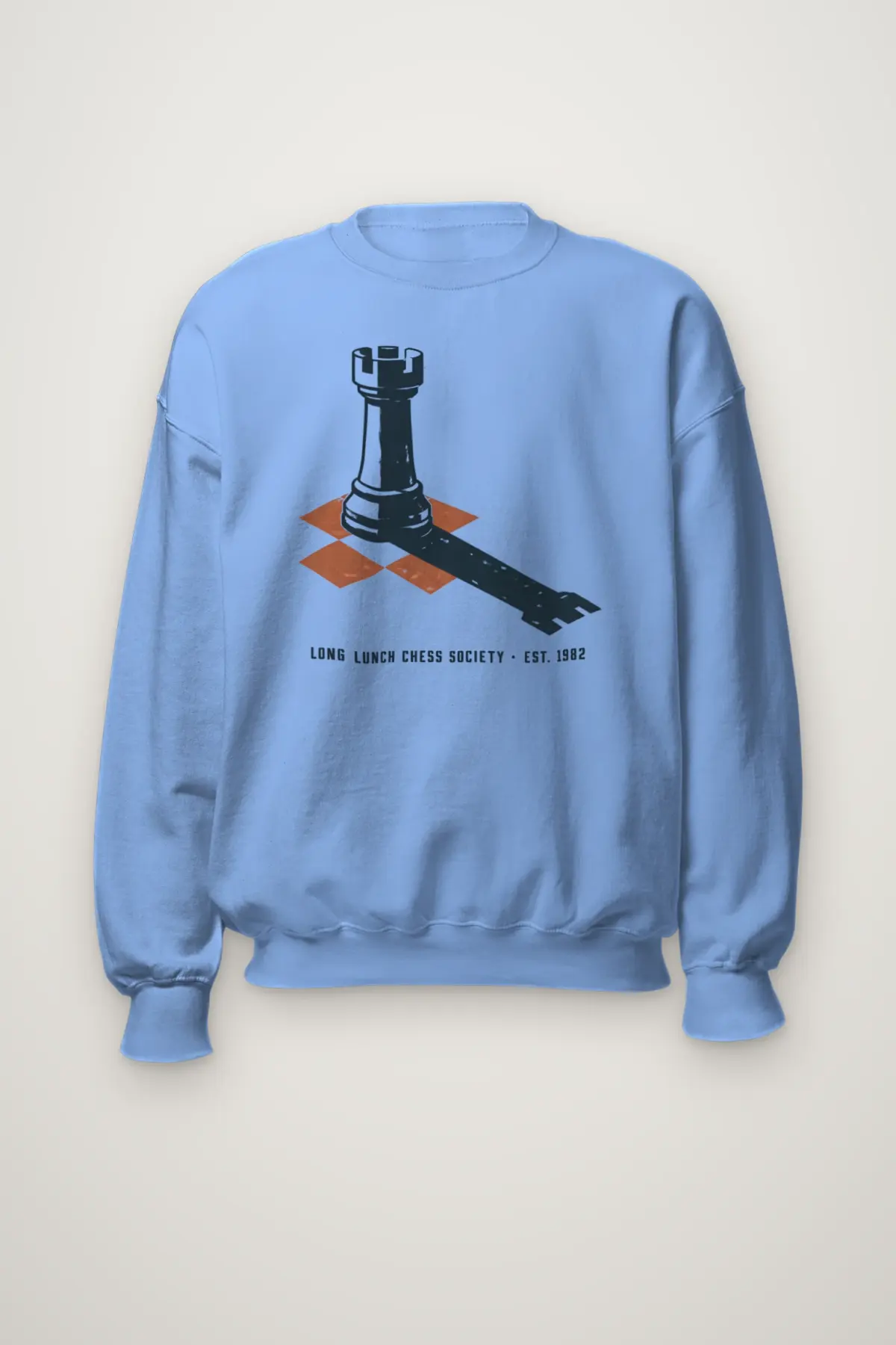 "Long Lunch Chess Society · Est. 1982" Heavy Blend Unisex Crewneck Sweatshirt