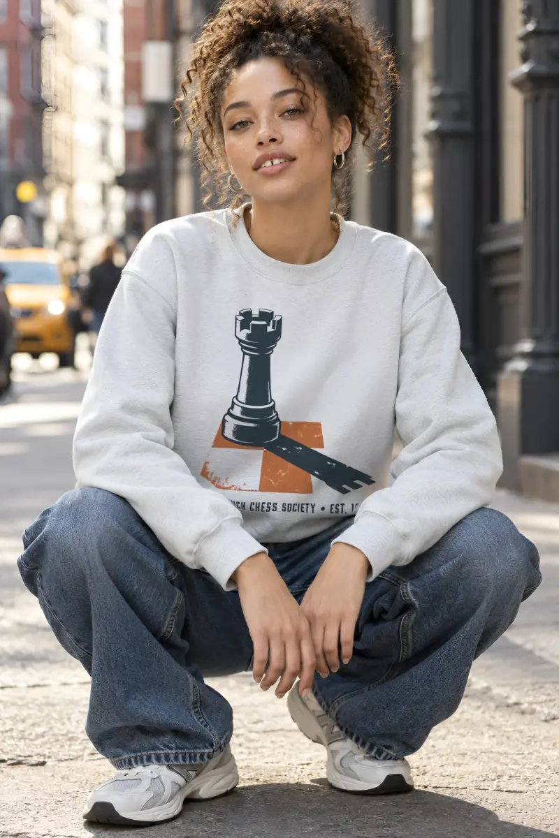 "Long Lunch Chess Society" Heavy Blend Unisex Crewneck Sweatshirt