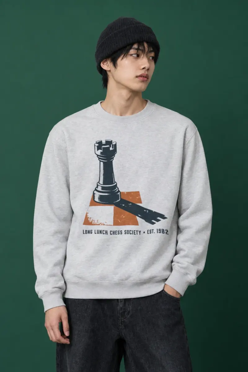 “Long Lunch Chess Society” Heavy Blend Unisex Crewneck Sweatshirt