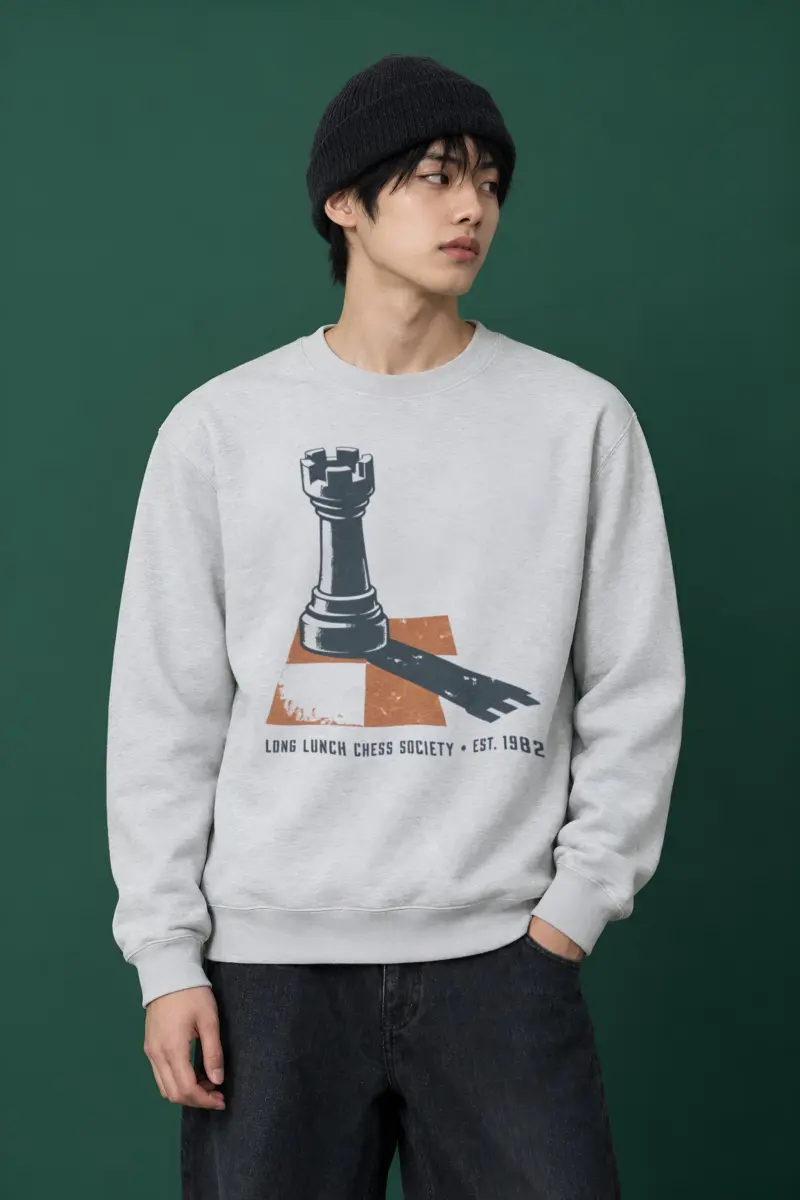 "Long Lunch Chess Society" Heavy Blend Unisex Crewneck Sweatshirt