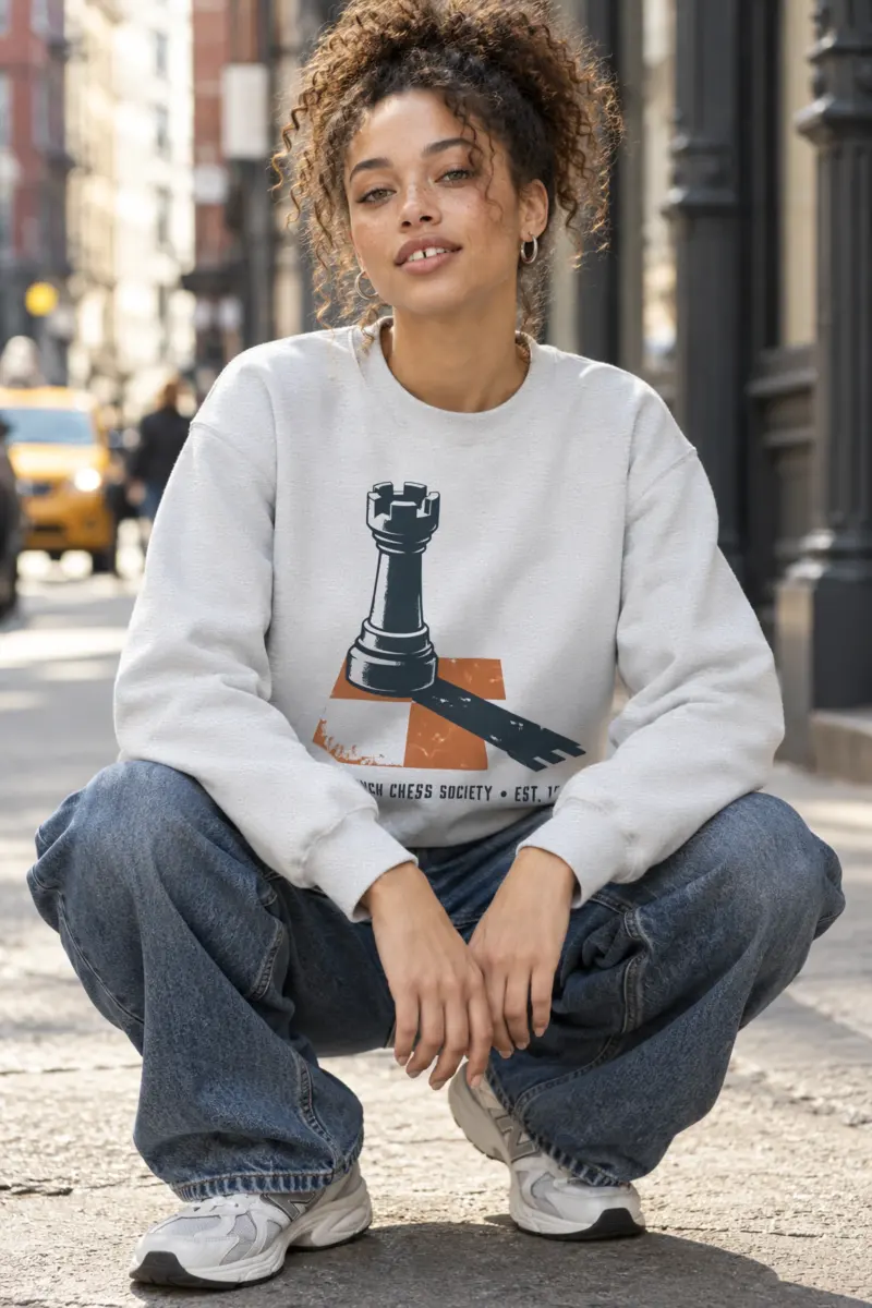 "Long Lunch Chess Society" Heavy Blend Unisex Crewneck Sweatshirt