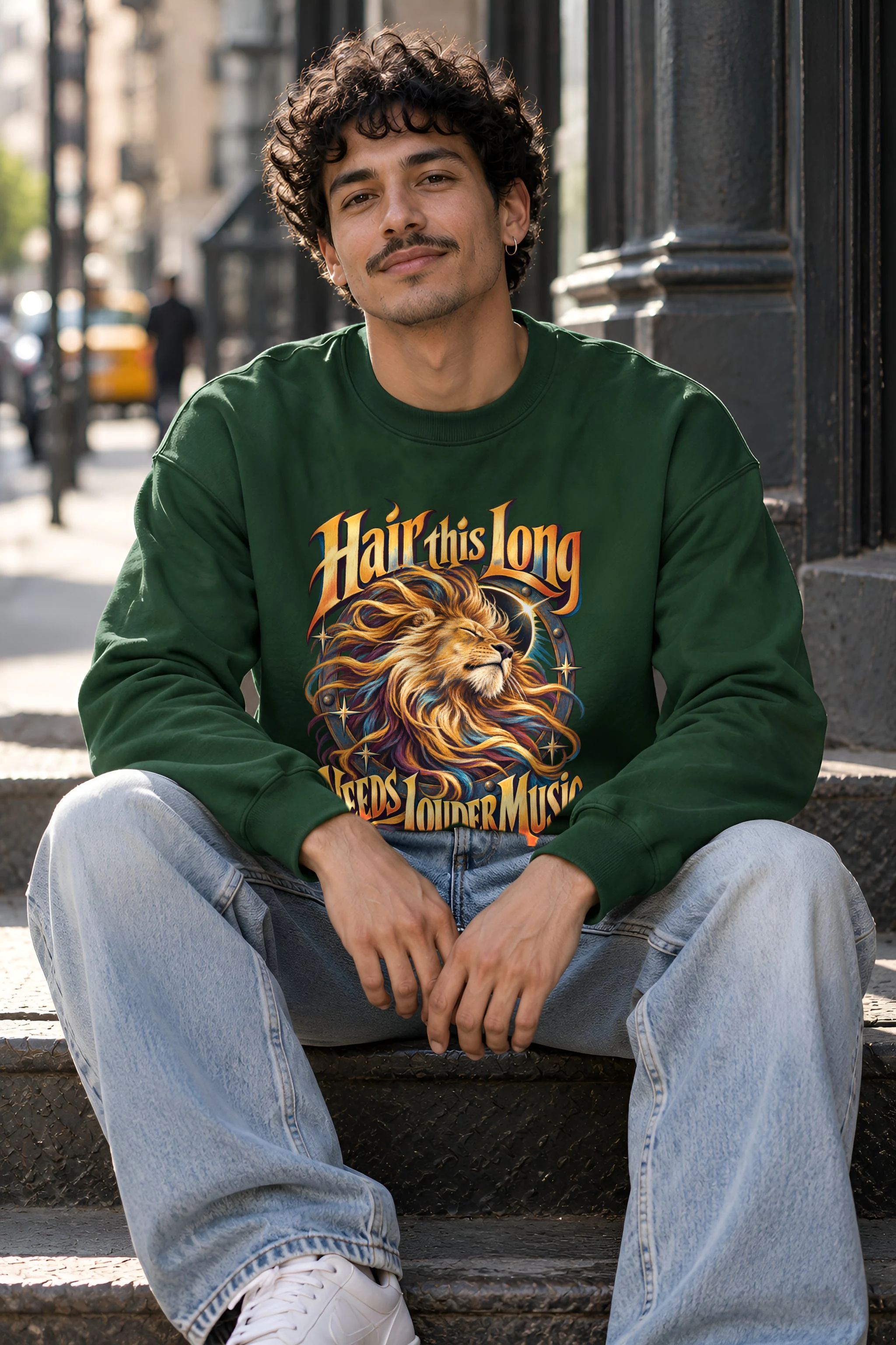 "Long Mane Lion" Heavy Blend Unisex Crewneck Sweatshirt