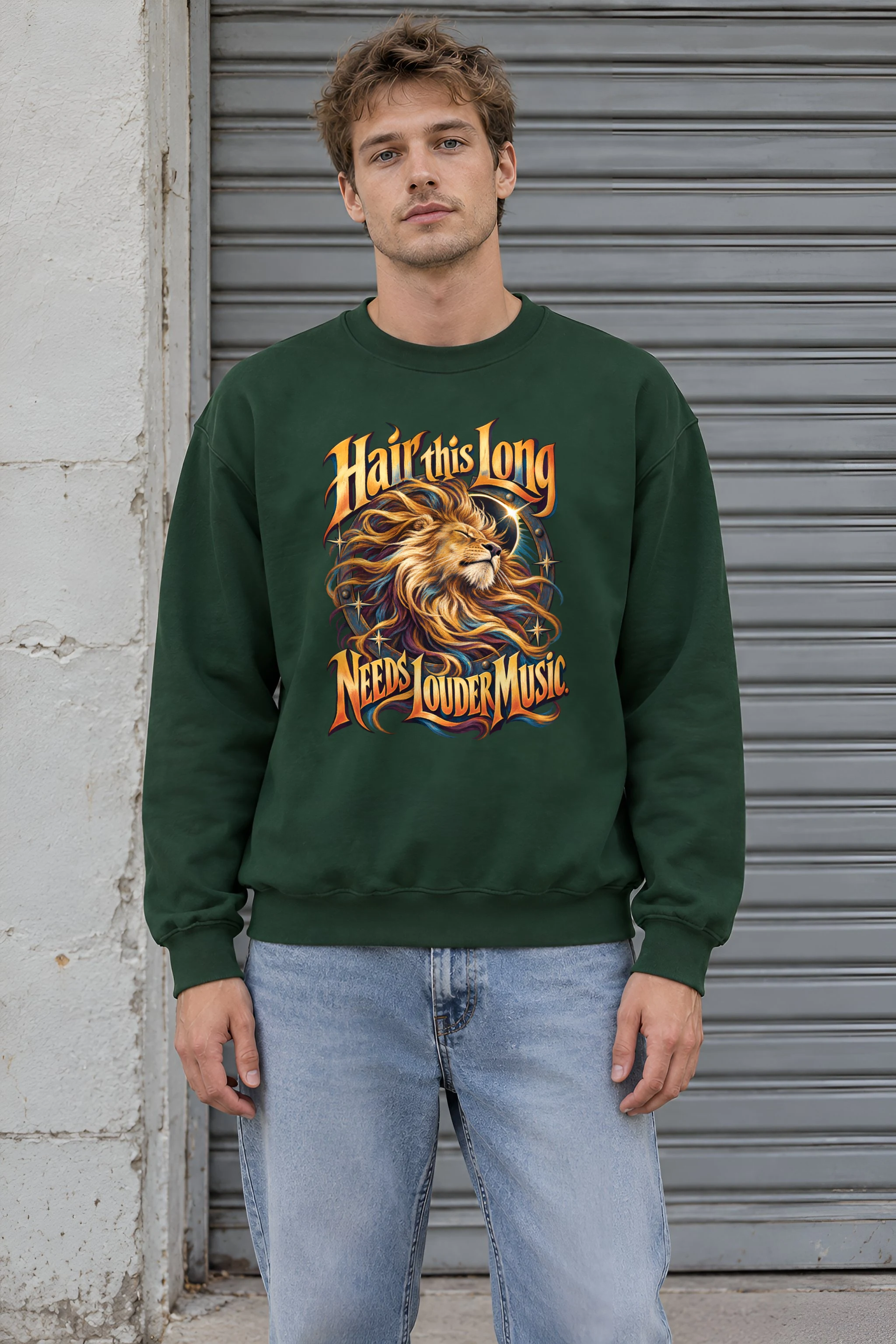"Long Mane Lion" 1 Crewneck Sweatshirt
