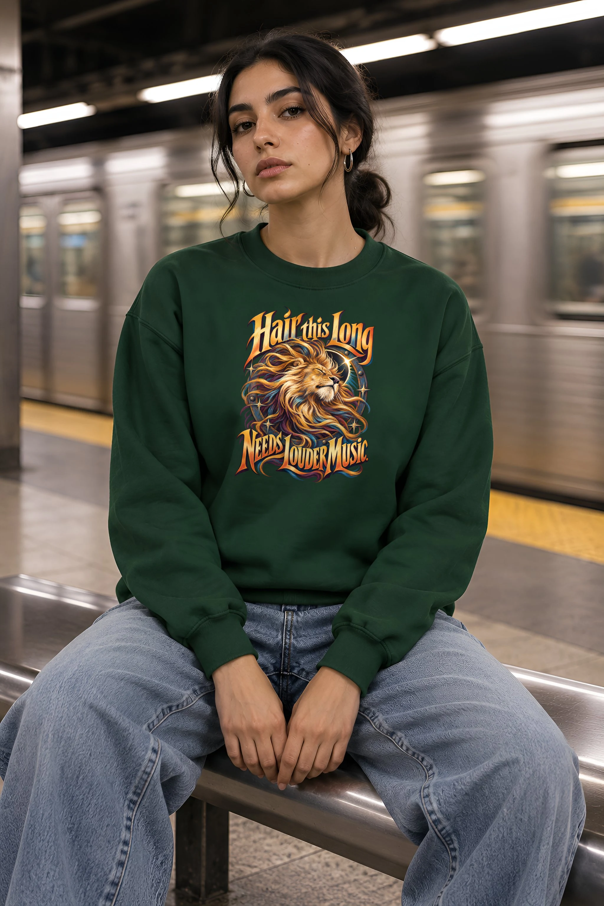 "Long Mane Lion" Heavy Blend Unisex Crewneck Sweatshirt