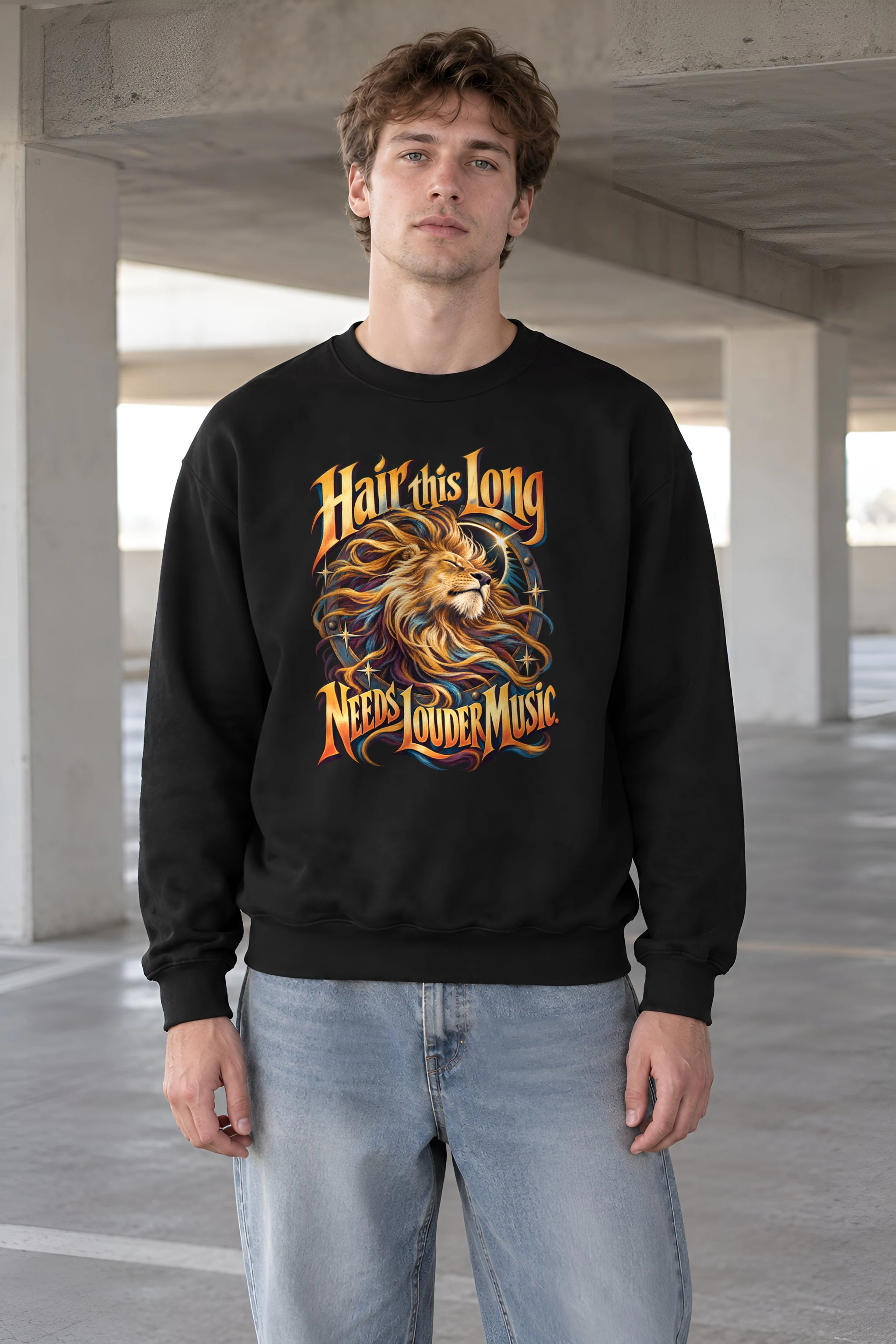 "Long Mane Lion" 1 Crewneck Sweatshirt