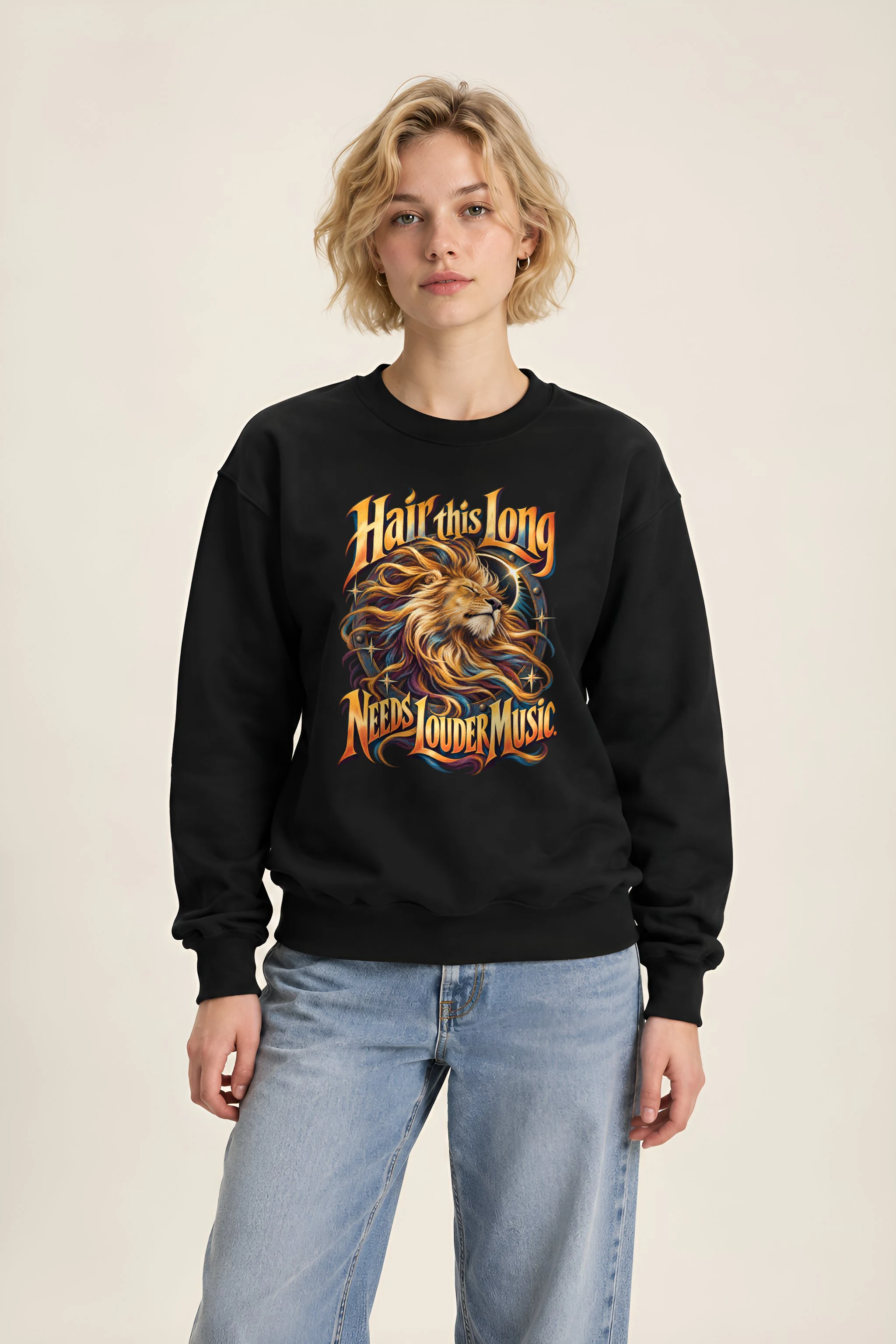 "Long Mane Lion" Heavy Blend Unisex Crewneck Sweatshirt