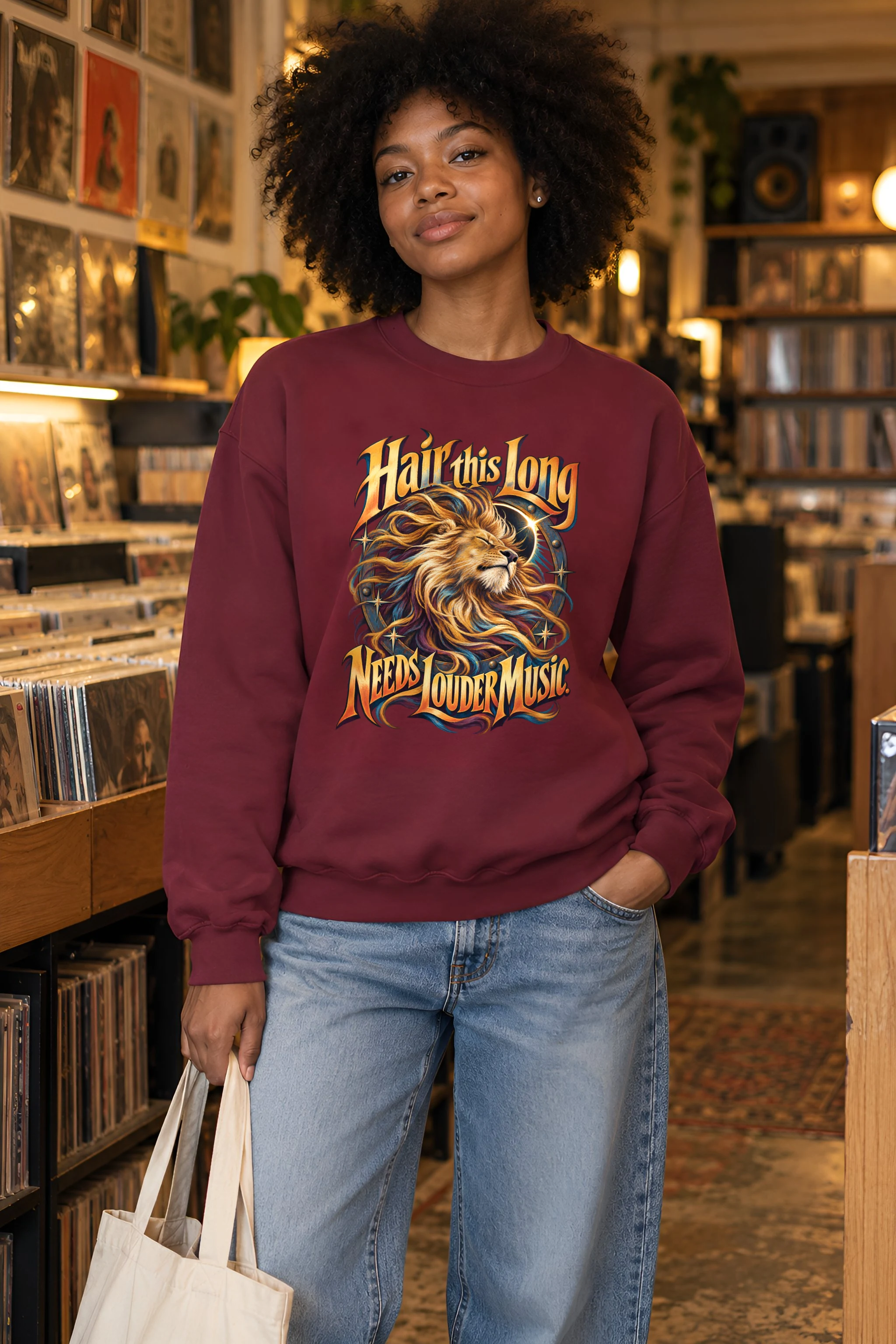 "Long Mane Lion" 1 Crewneck Sweatshirt