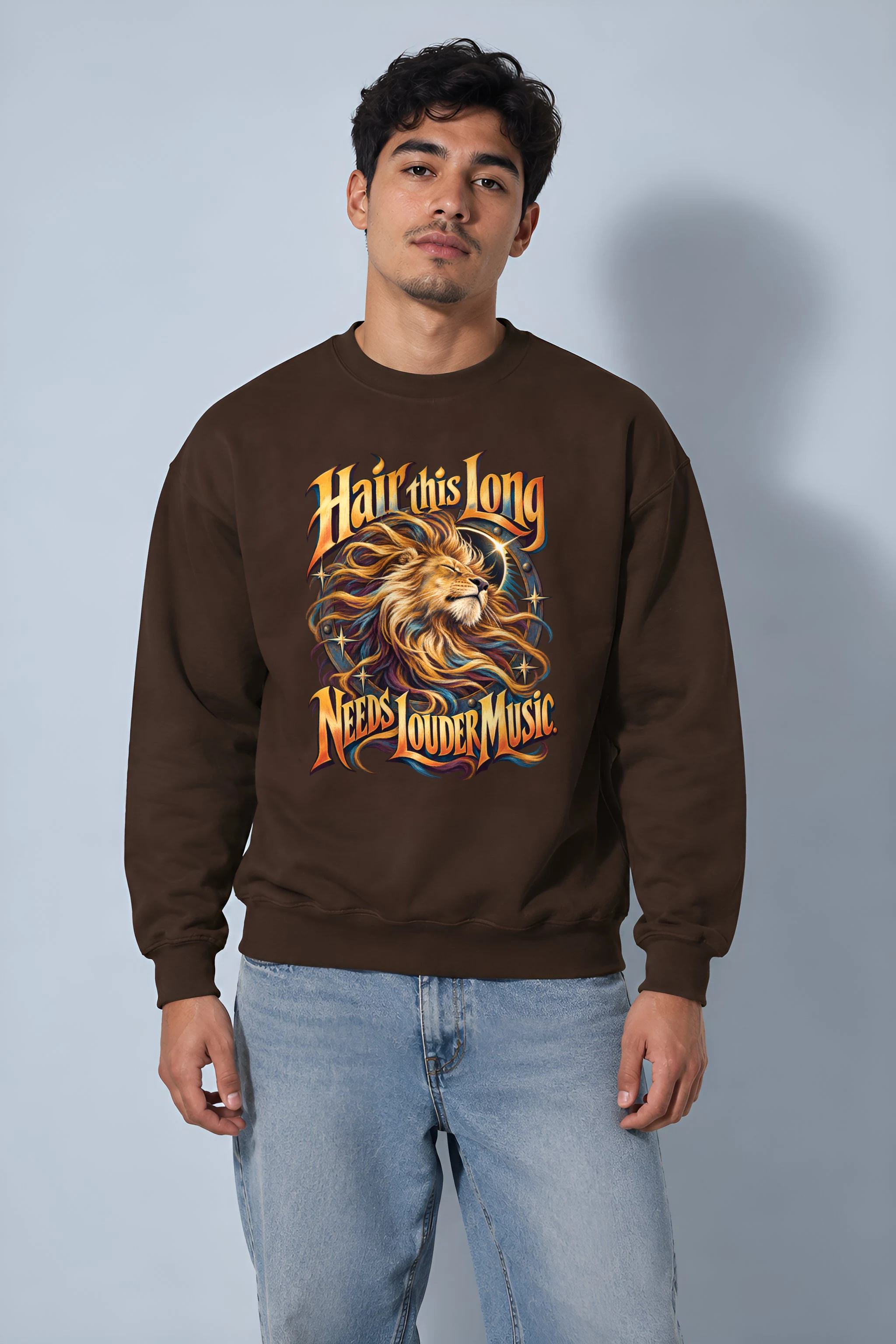 "Long Mane Lion" Heavy Blend Unisex Crewneck Sweatshirt