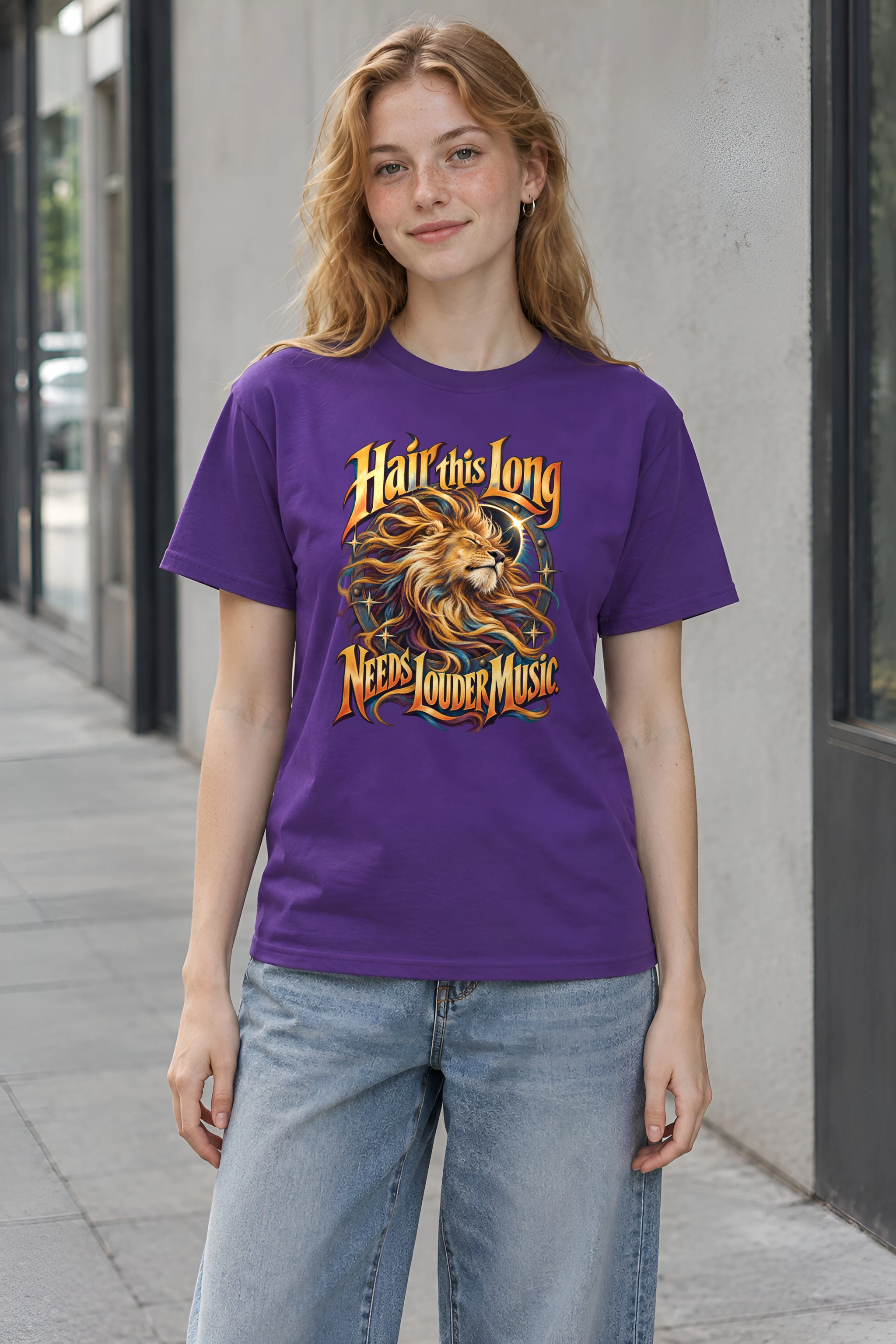 "Long Mane Lion" Heavyweight Unisex Crewneck T-shirt