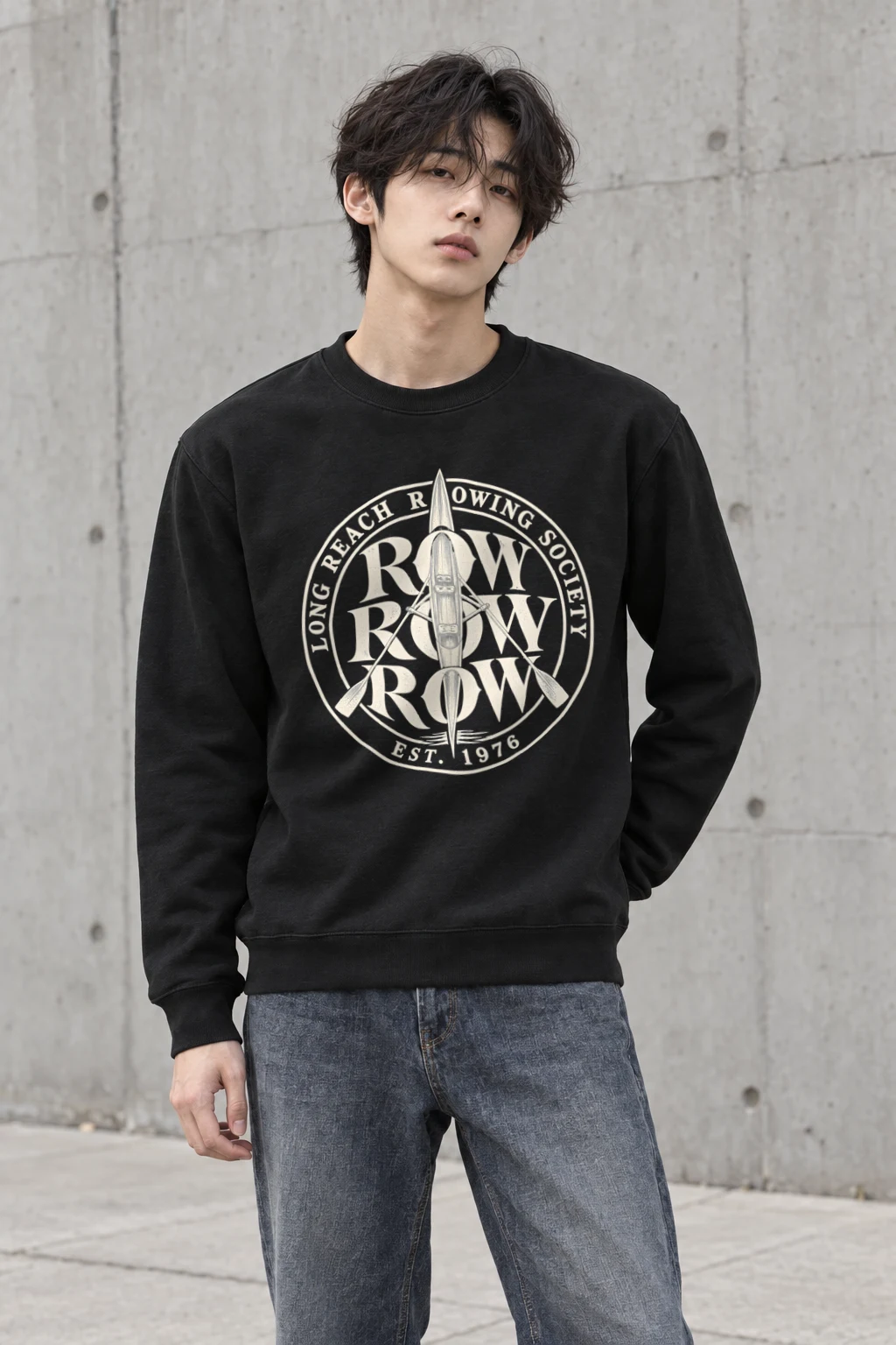 "Long Reach Rowing Society" Heavy Blend Unisex Crewneck Sweatshirt