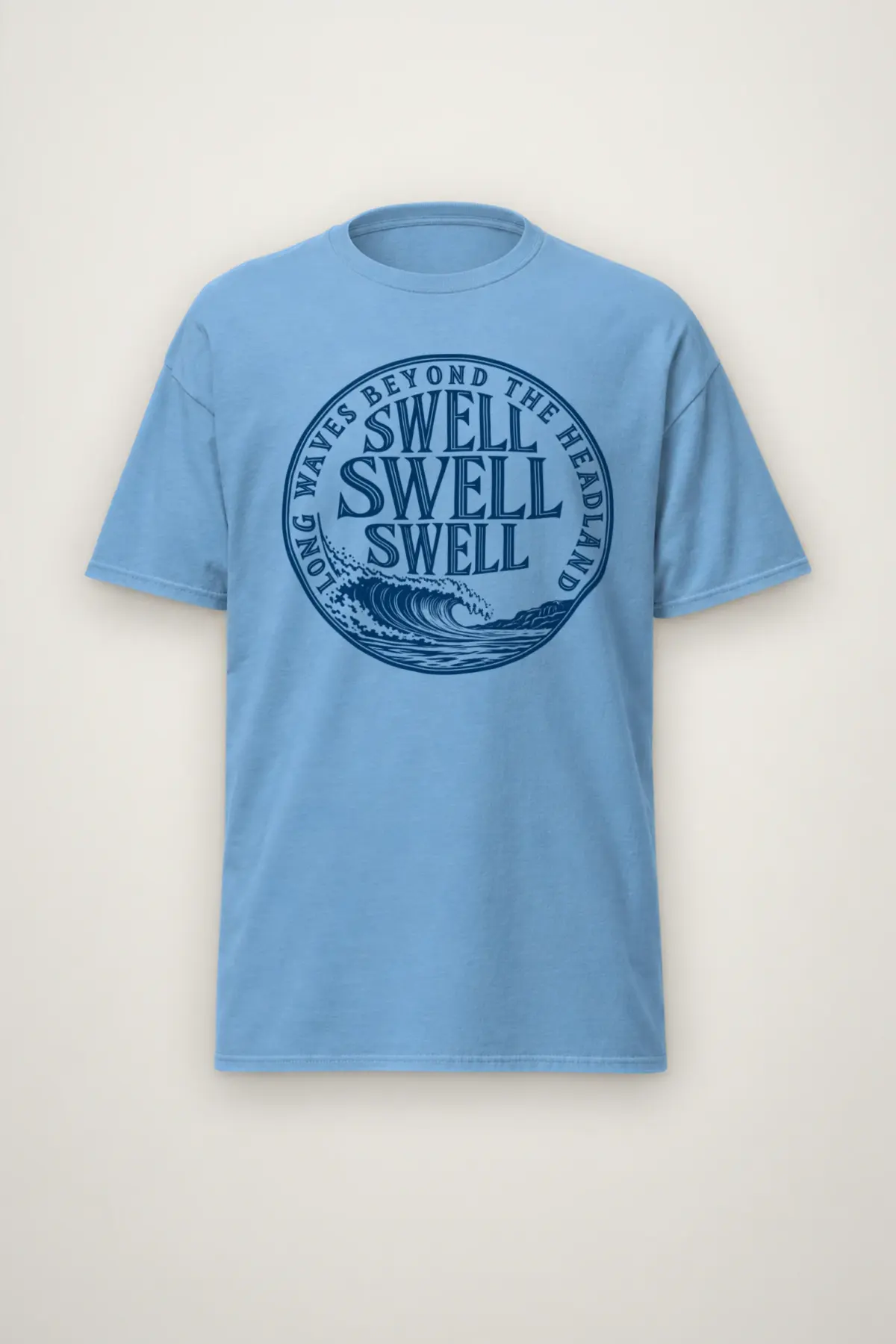 "LONG WAVES BEYOND THE HEADLAND" Heavyweight Unisex Crewneck T-shirt