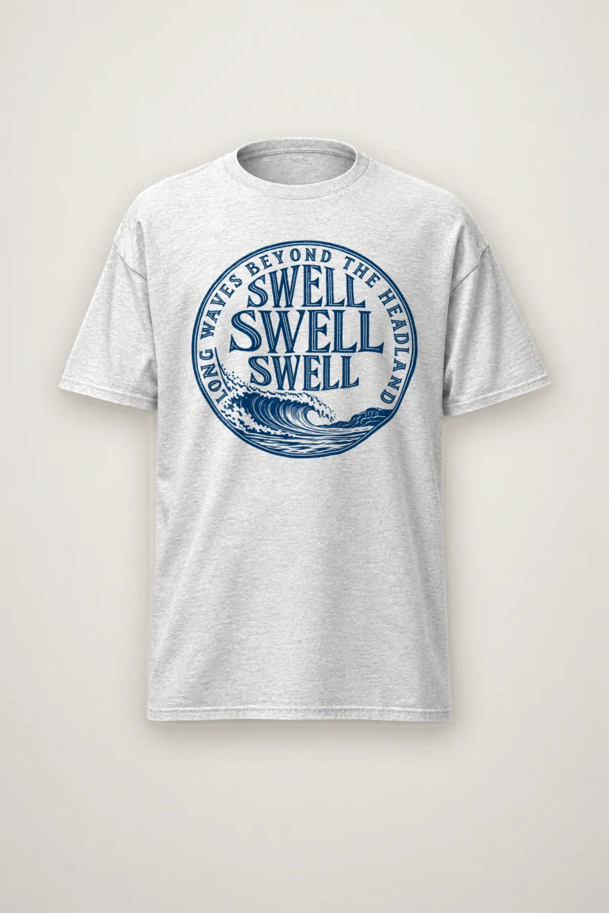 "LONG WAVES BEYOND THE HEADLAND" Heavyweight Unisex Crewneck T-shirt
