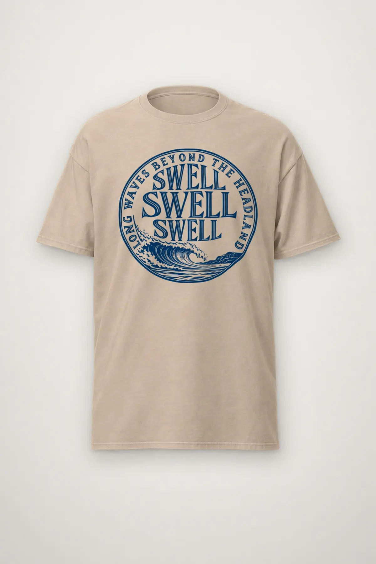 "LONG WAVES BEYOND THE HEADLAND" Heavyweight Unisex Crewneck T-shirt