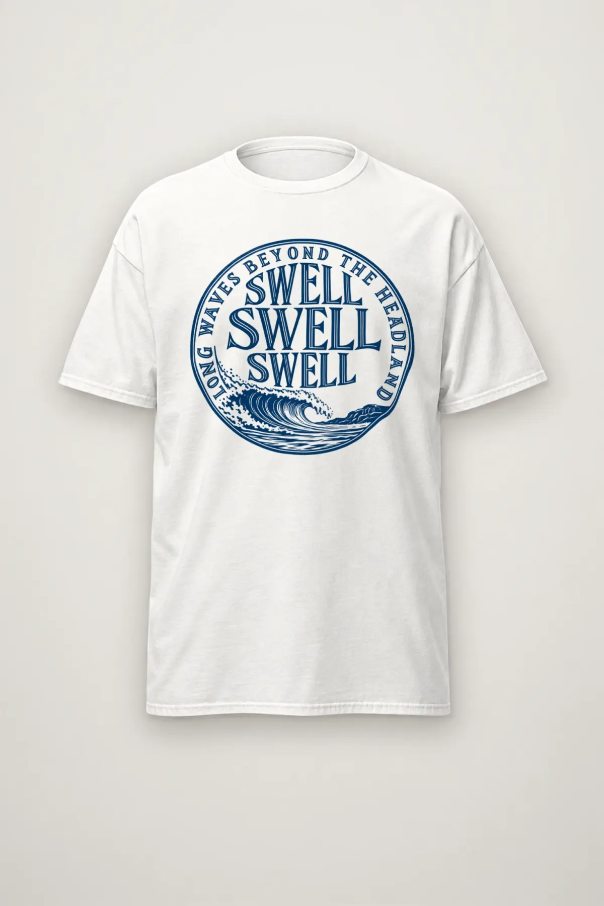 "LONG WAVES BEYOND THE HEADLAND" Heavyweight Unisex Crewneck T-shirt