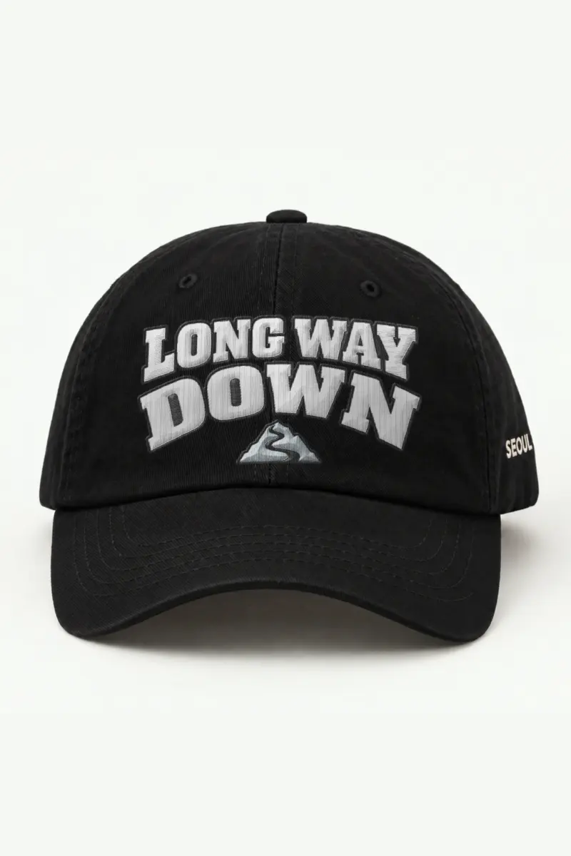 "Long Way Down" Classic Dad Hat · Embroidered — black/cap-front