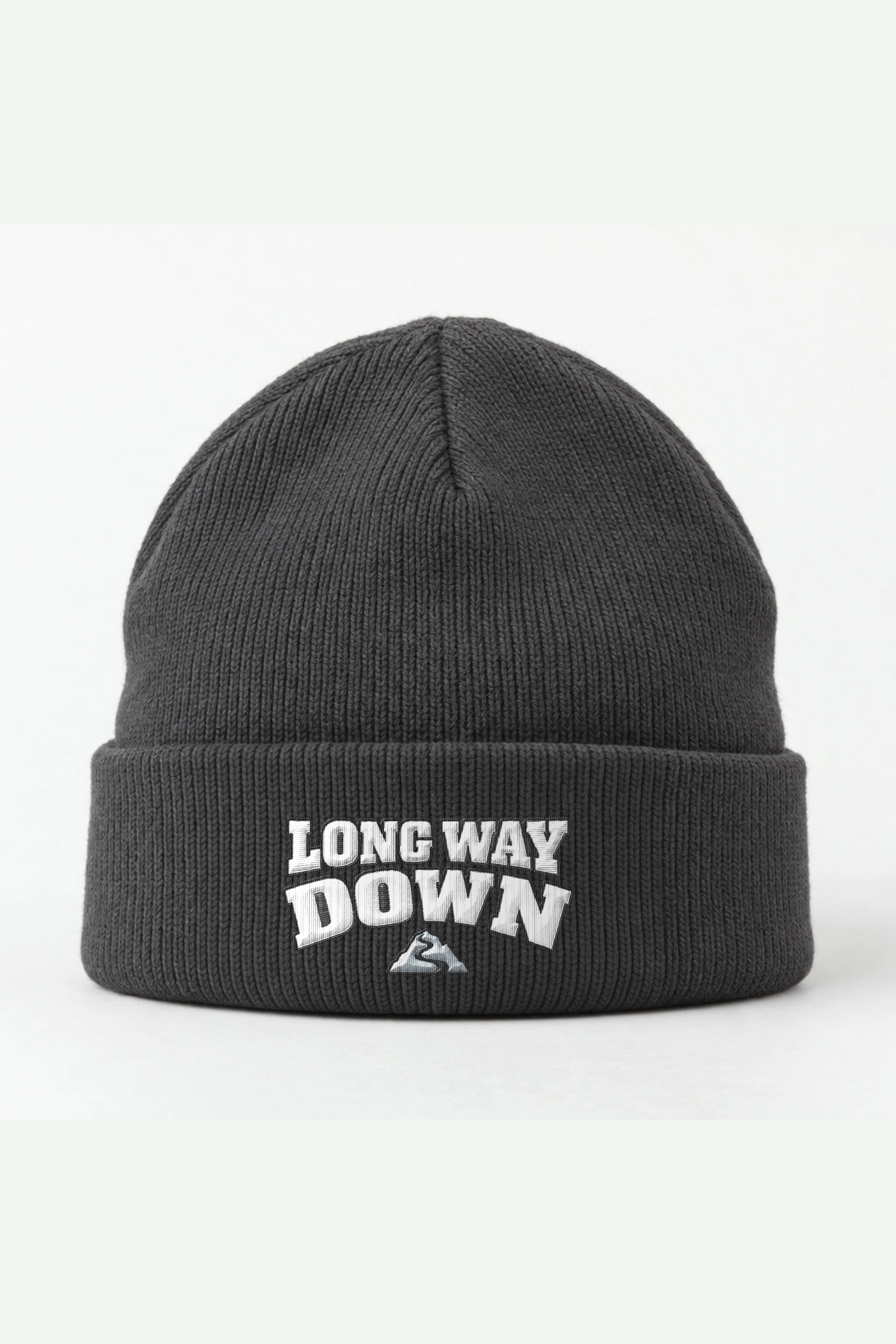 "Long Way Down" Cuffed Beanie · Embroidered