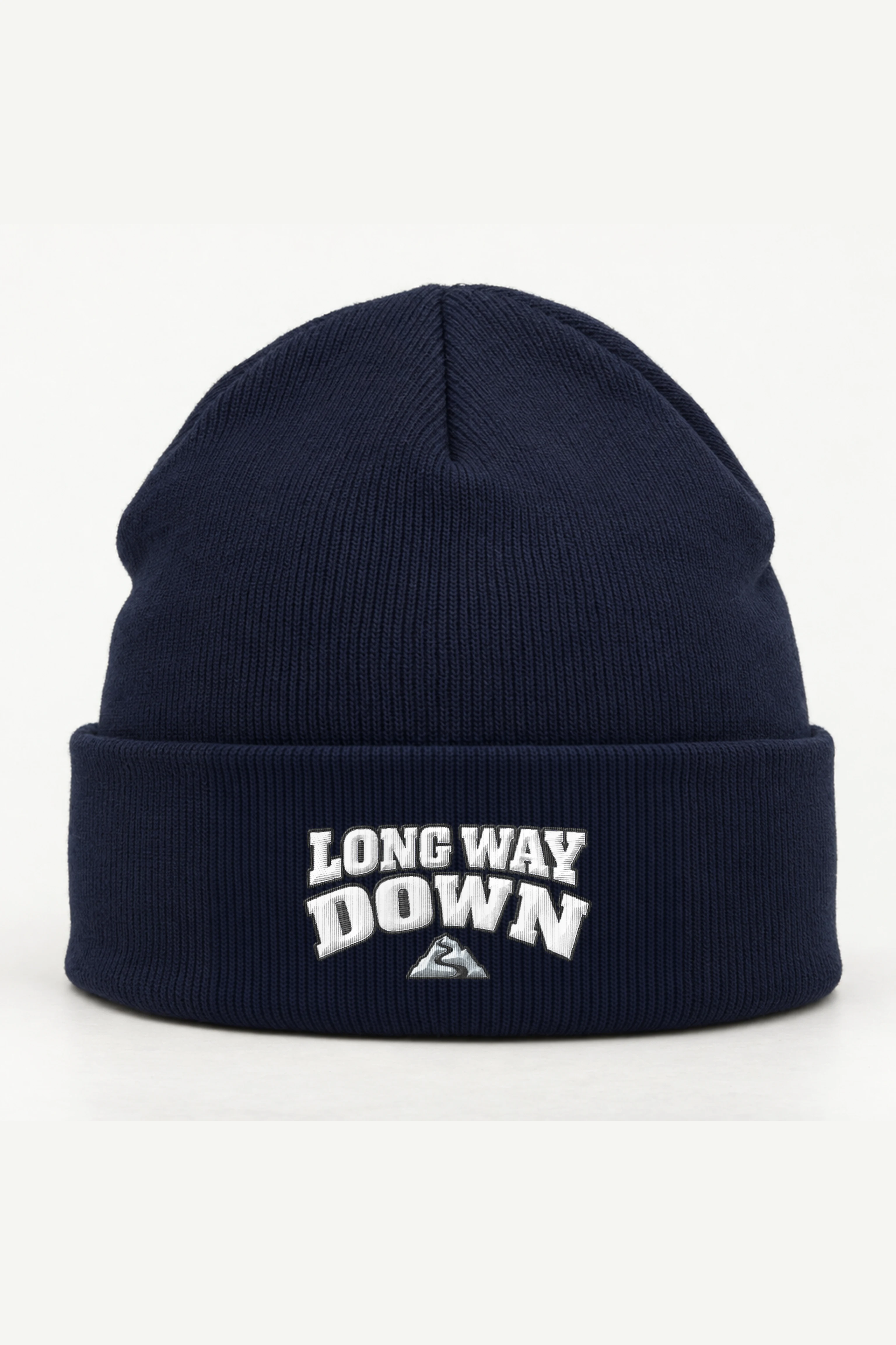 "Long Way Down" Cuffed Beanie · Embroidered