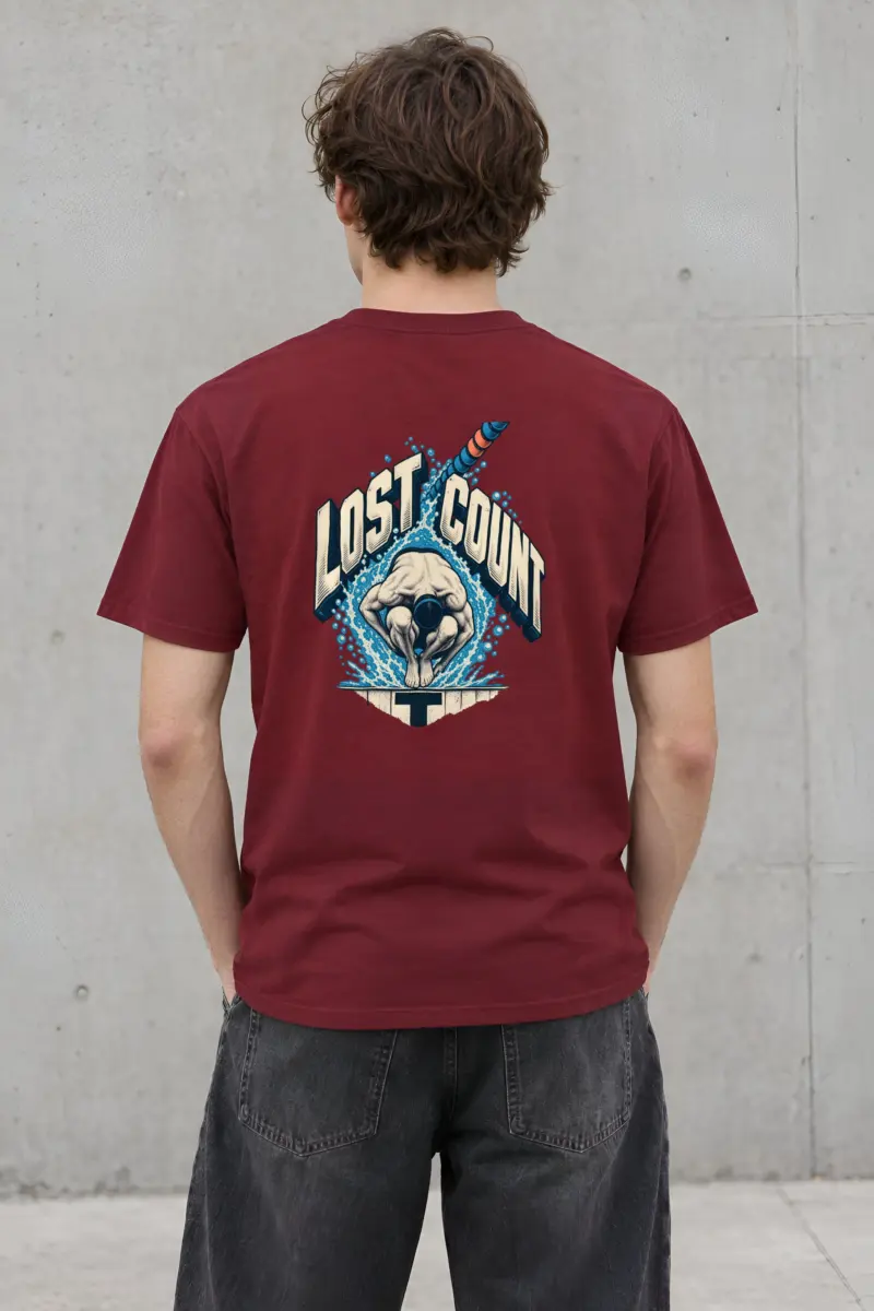 “Lost Count Swimmer” Heavyweight Unisex Crewneck T-shirt