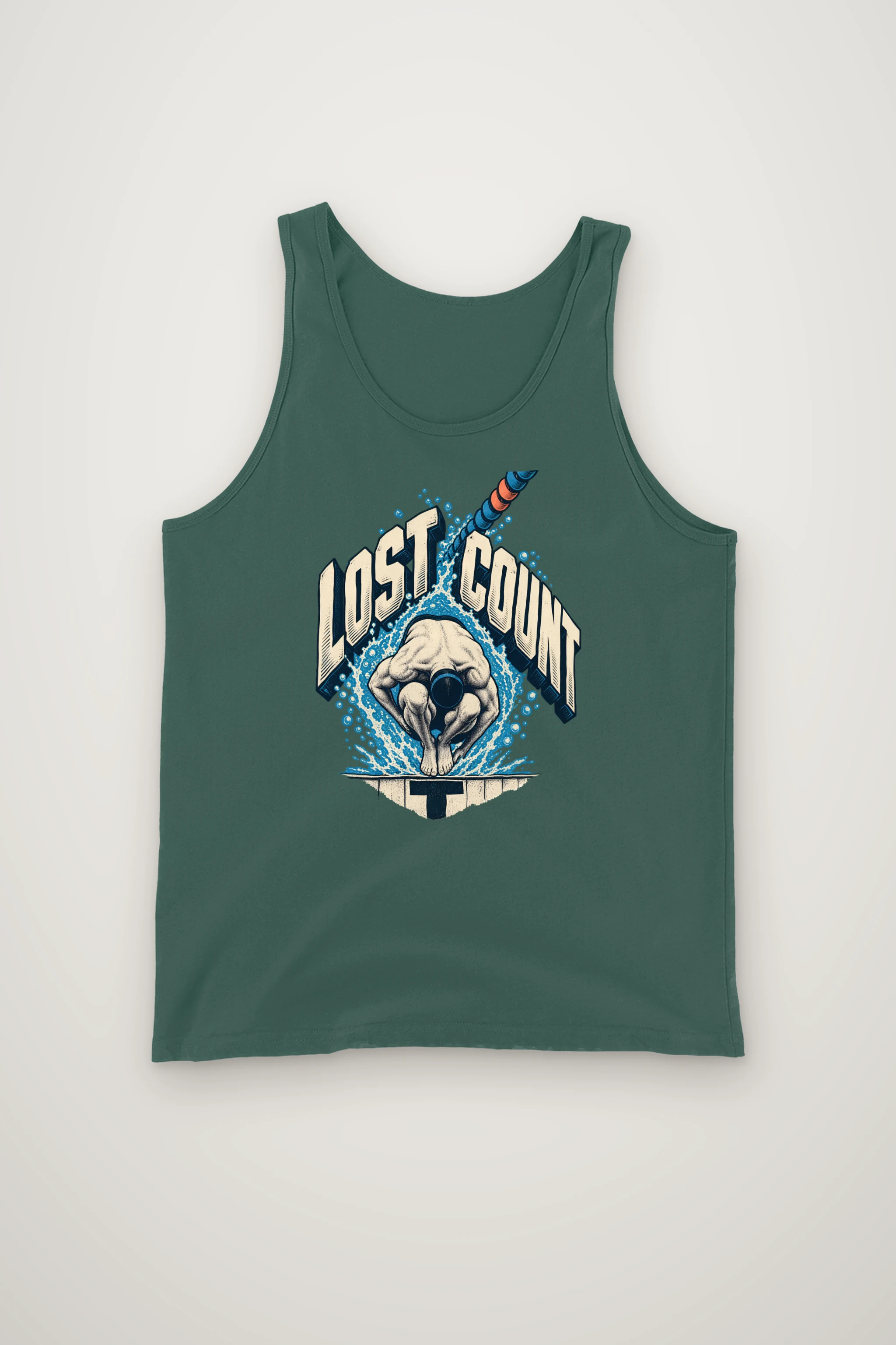 "Lost Count Swimmer Tank" Unisex Jersey Tank