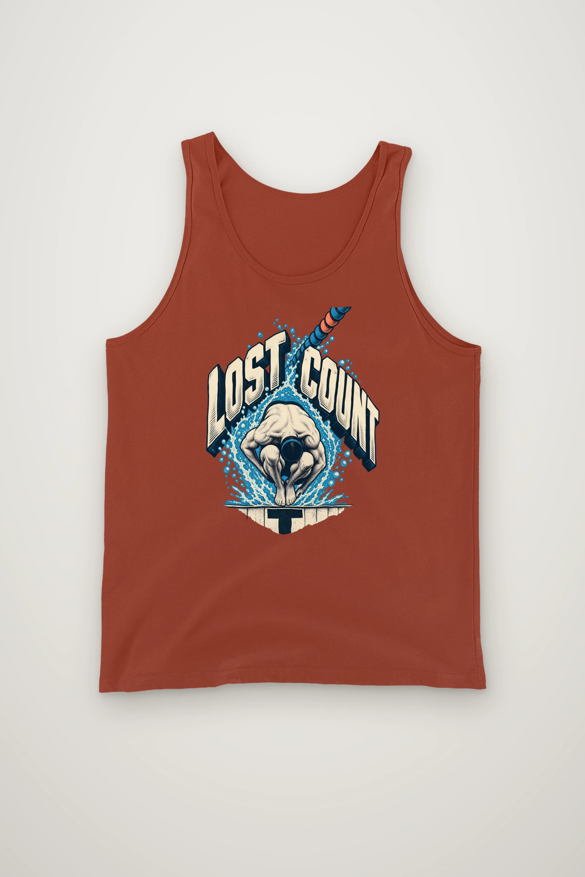 "Lost Count Swimmer Tank" Unisex Jersey Tank