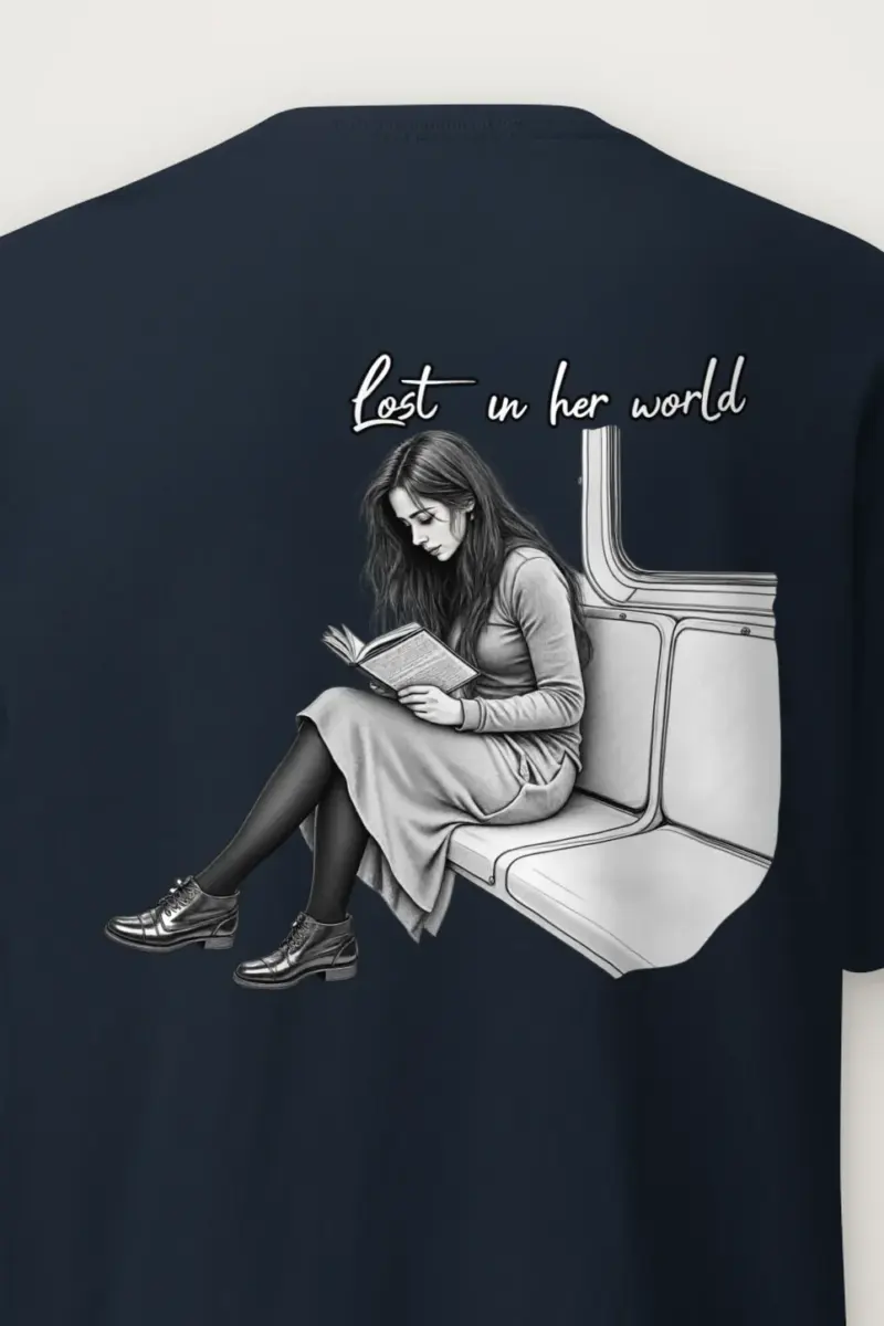 "Lost In Her World" Heavyweight Unisex Crewneck T-shirt