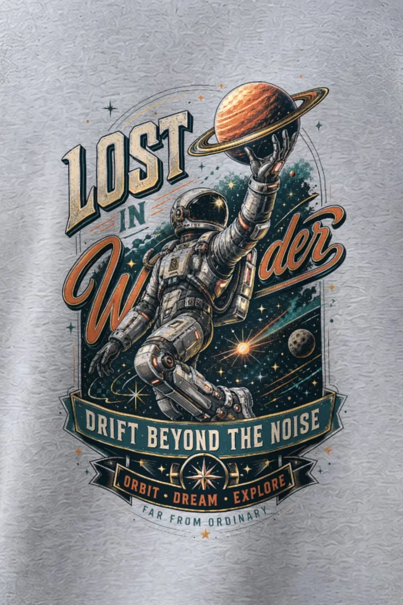 "Lost In Wonder" 1 Crewneck Sweatshirt - the graphic up close