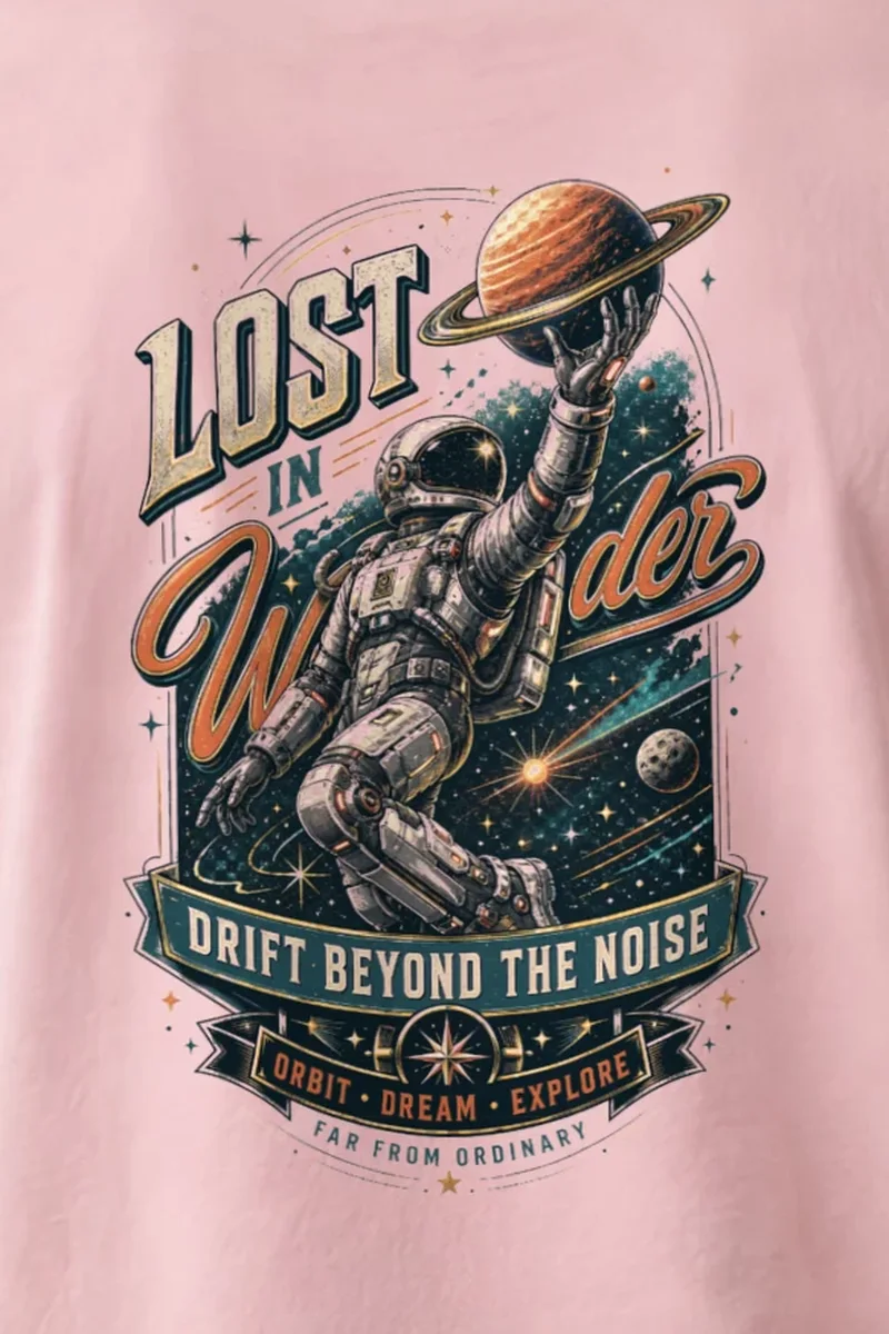 "Lost In Wonder" Heavyweight Unisex Crewneck T-shirt