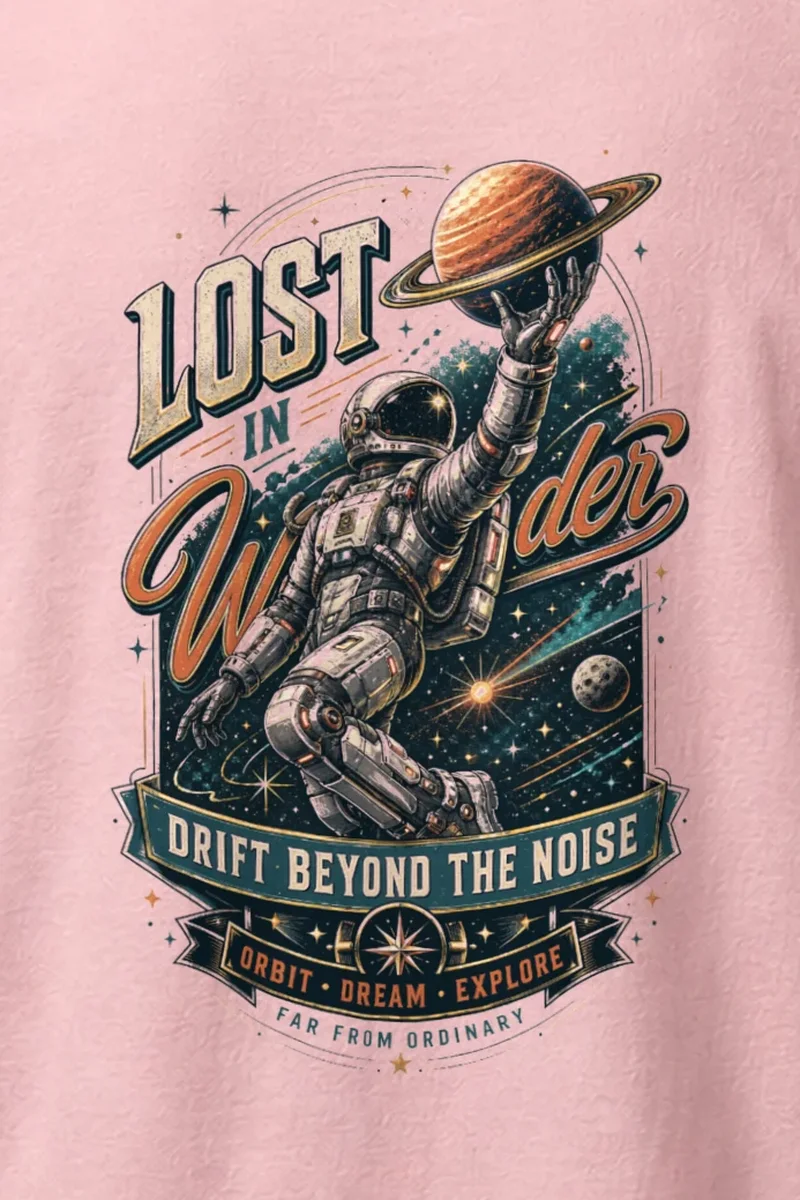 "Lost In Wonder" Heavyweight Unisex Crewneck T-shirt