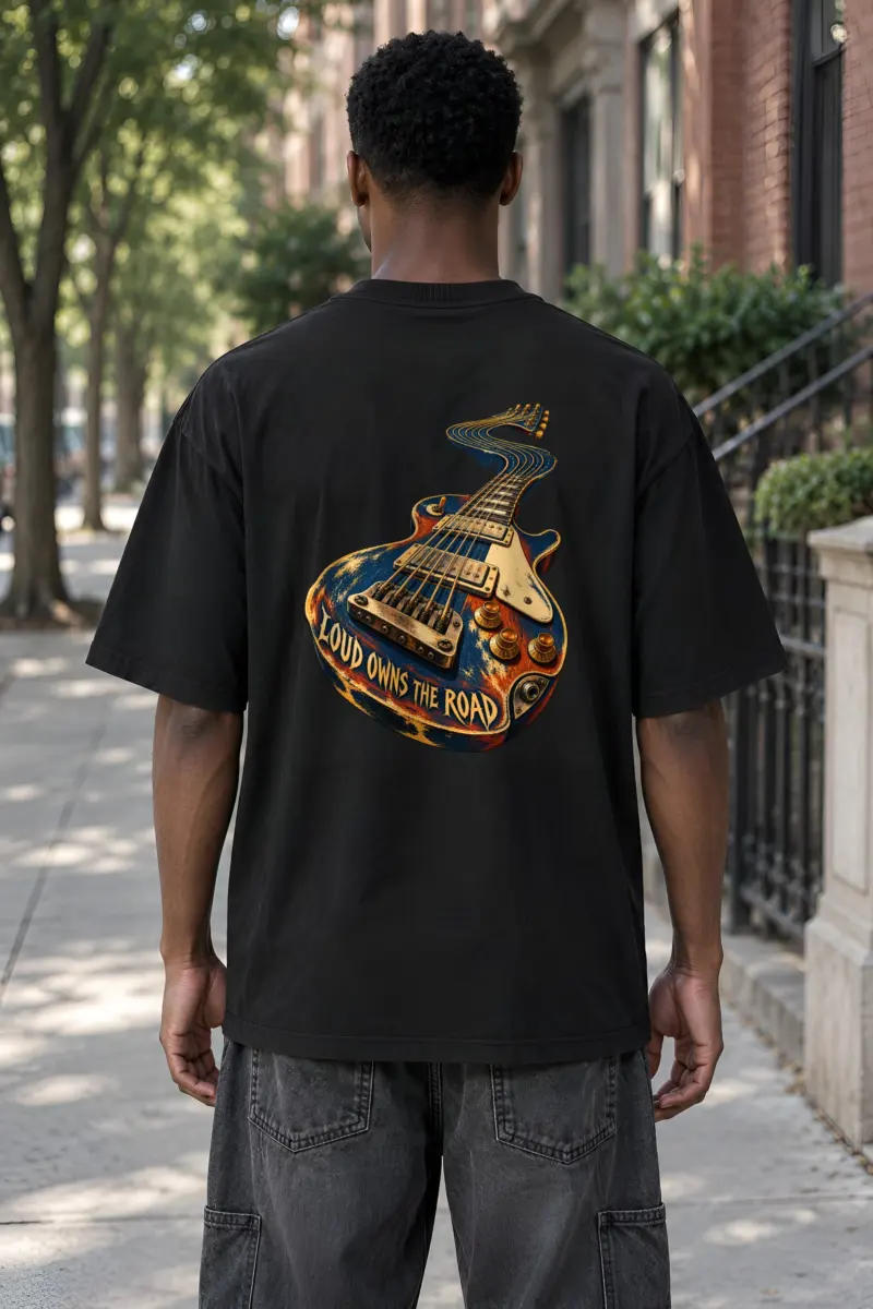 "Loud Owns the Road" Unisex Oversized Heavyweight Crewneck T-Shirt