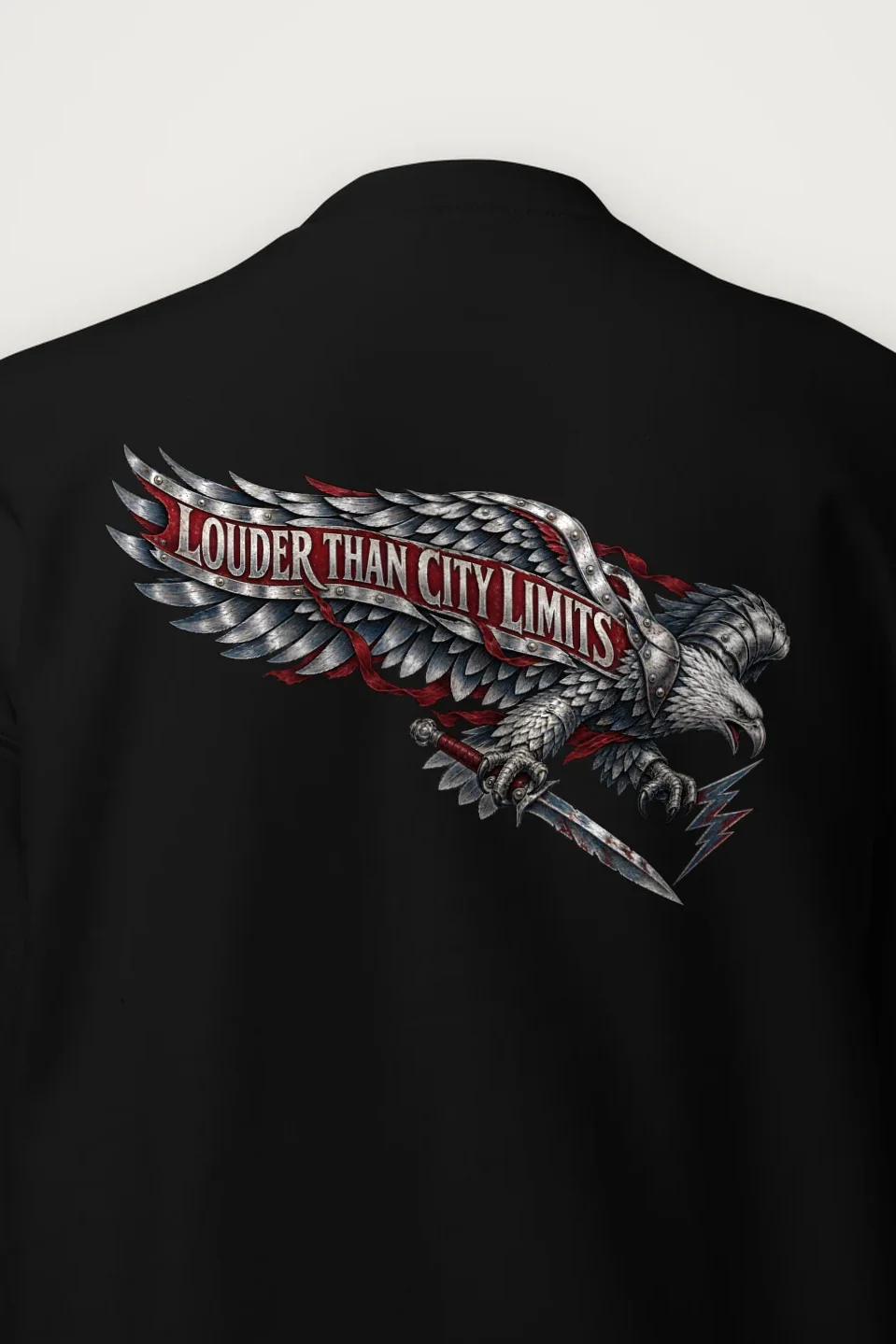 "Louder Than City Limits" Heavy Blend Unisex Crewneck Sweatshirt - the graphic up close