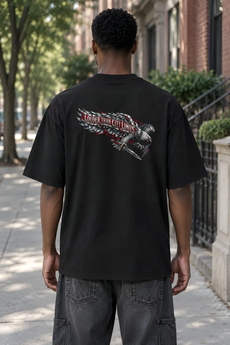 "Louder Than City Limits" Unisex Oversized Heavyweight Crewneck T-Shirt