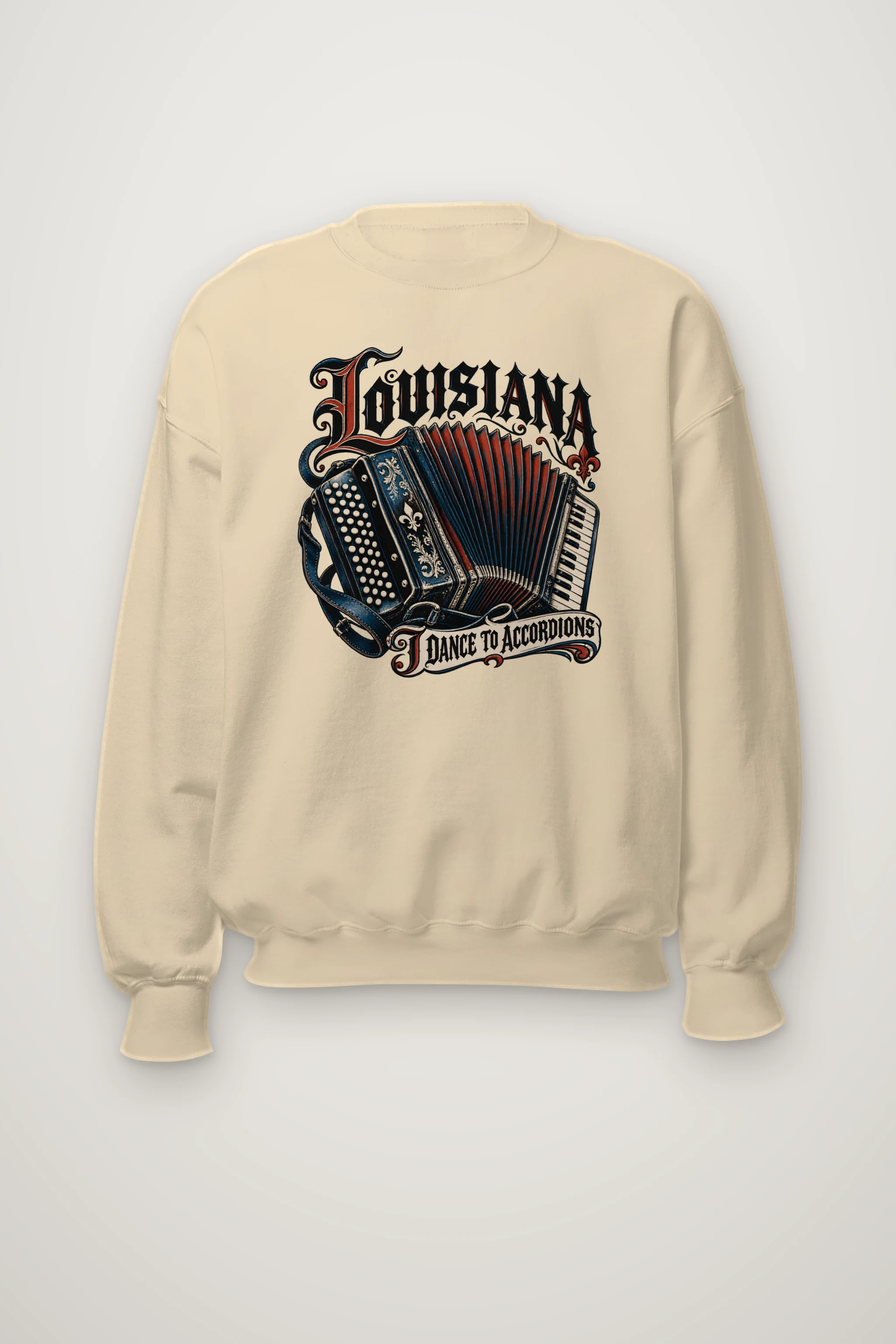 "Louisiana I Dance to Accordions" Heavy Blend Unisex Crewneck Sweatshirt