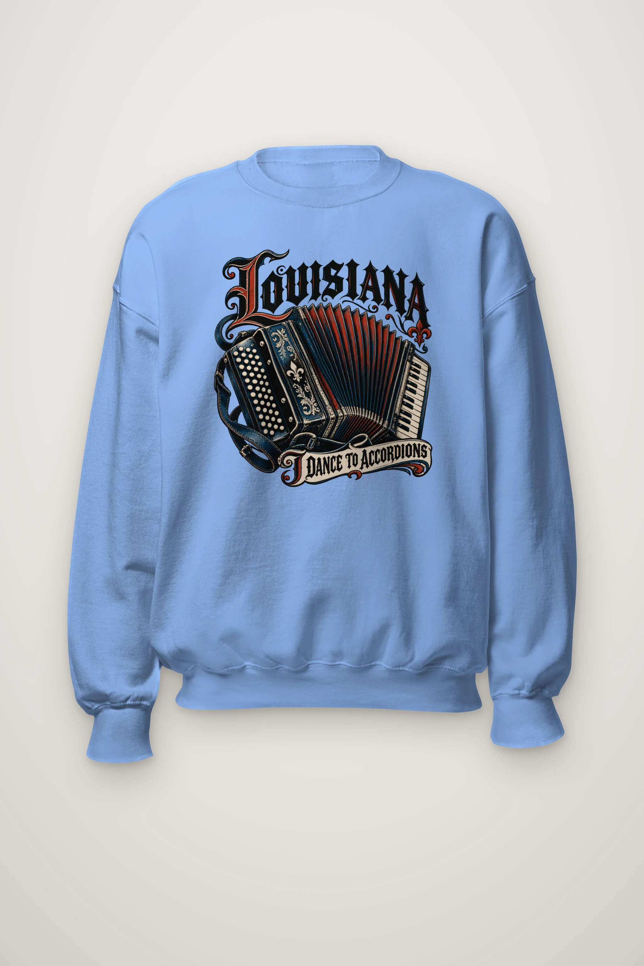 "Louisiana I Dance to Accordions" Heavy Blend Unisex Crewneck Sweatshirt