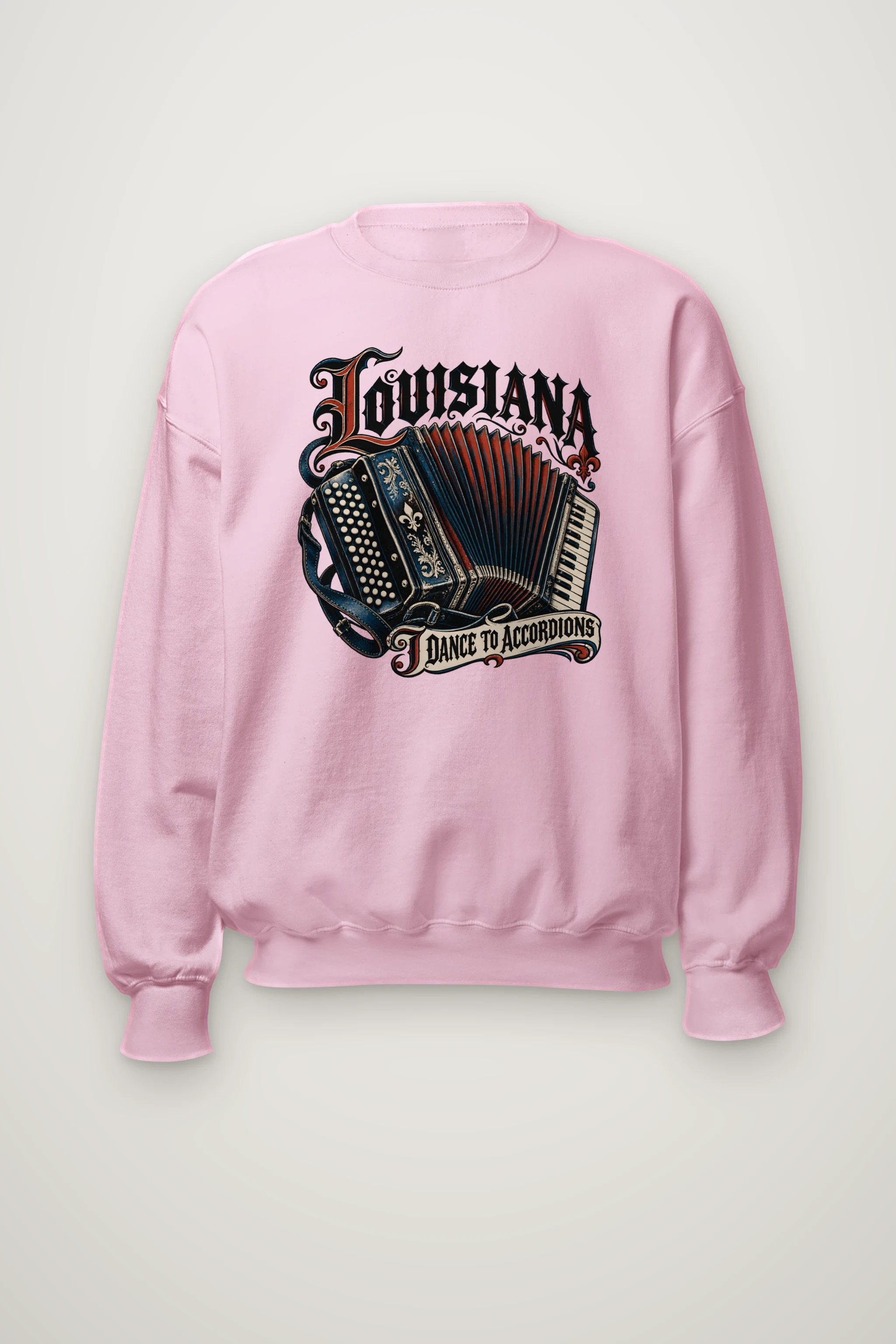 "Louisiana I Dance to Accordions" Heavy Blend Unisex Crewneck Sweatshirt