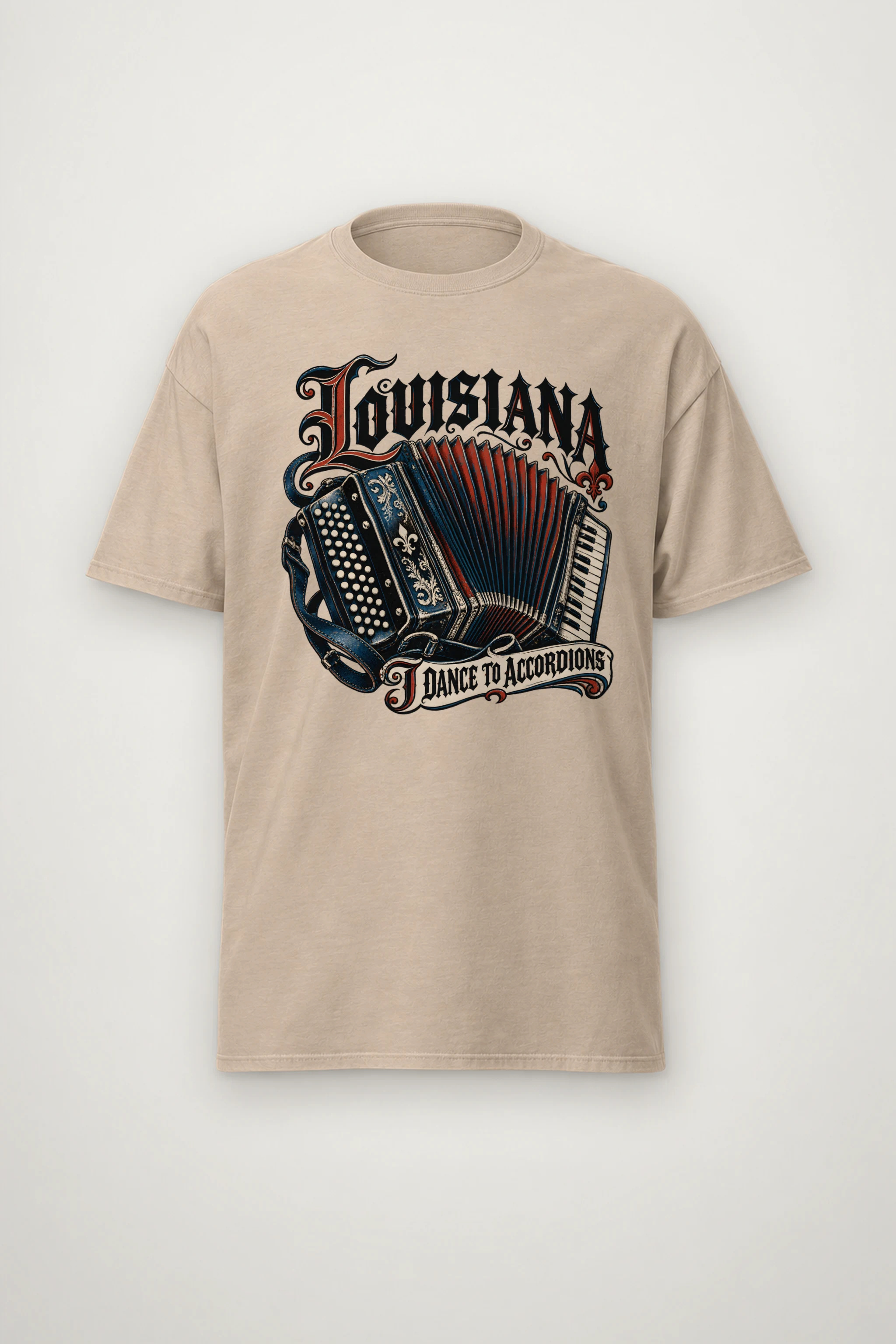 "Louisiana I Dance to Accordions" Heavyweight Unisex Crewneck T-shirt